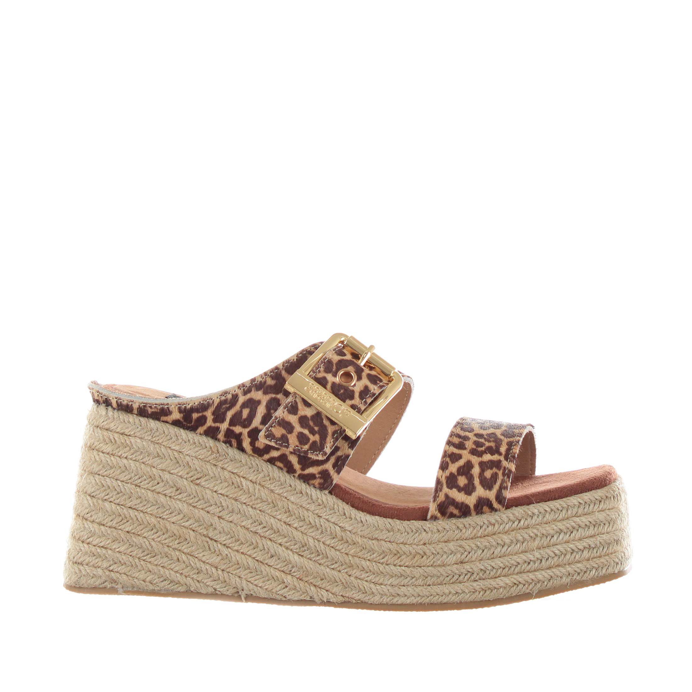Colors of california sandalo doppia fascia in cavallino da donna