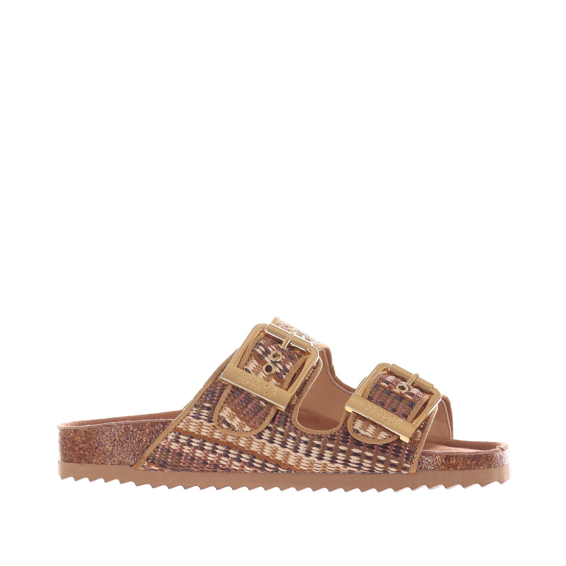 Colors of california sandalo doppia fascia in rafia  da donna