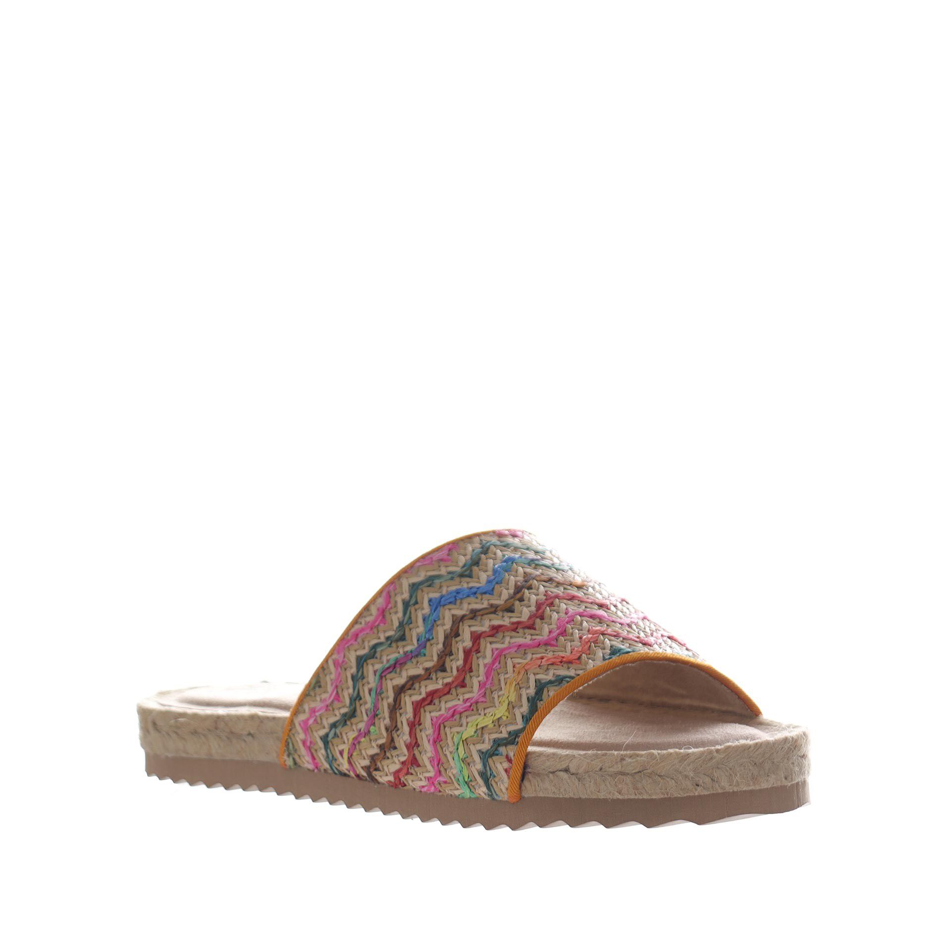 Colors of california sandalo espadrillas in rafia multicolor da donna