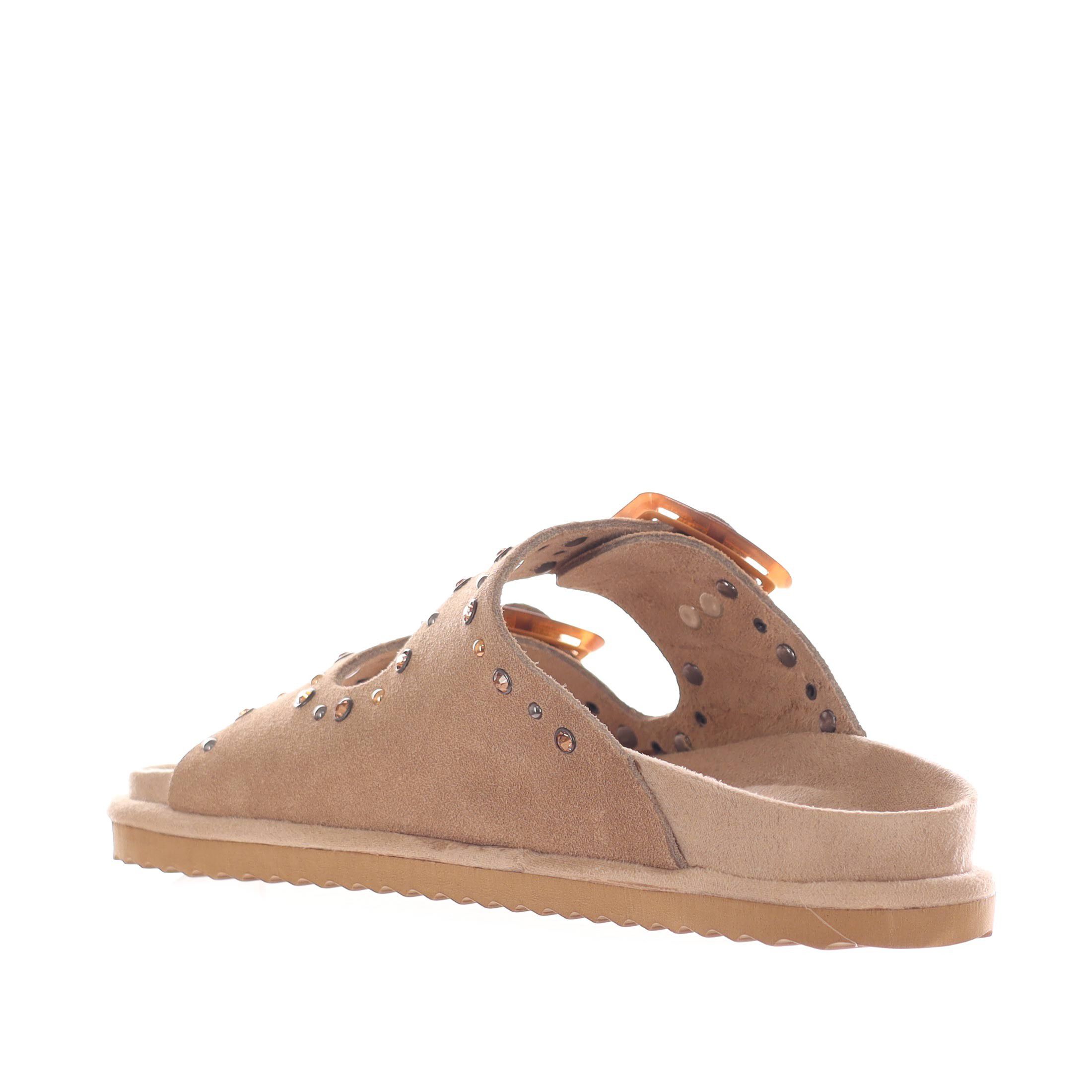 Colors of california sandalo in pelle scamosciata con strass da donna