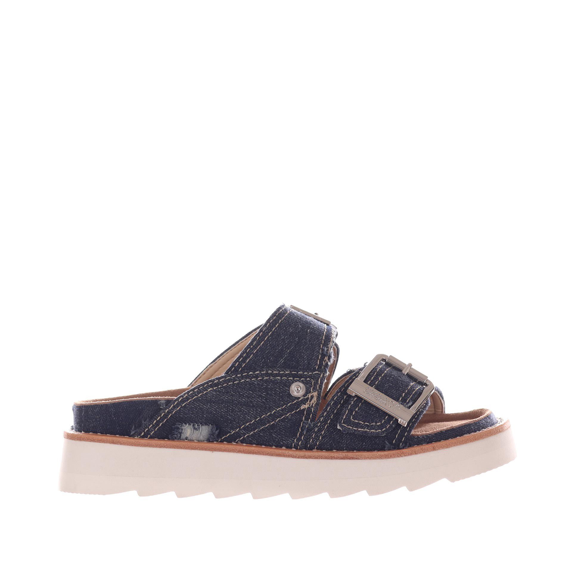 Colors of california sandalo platform in denim  da donna