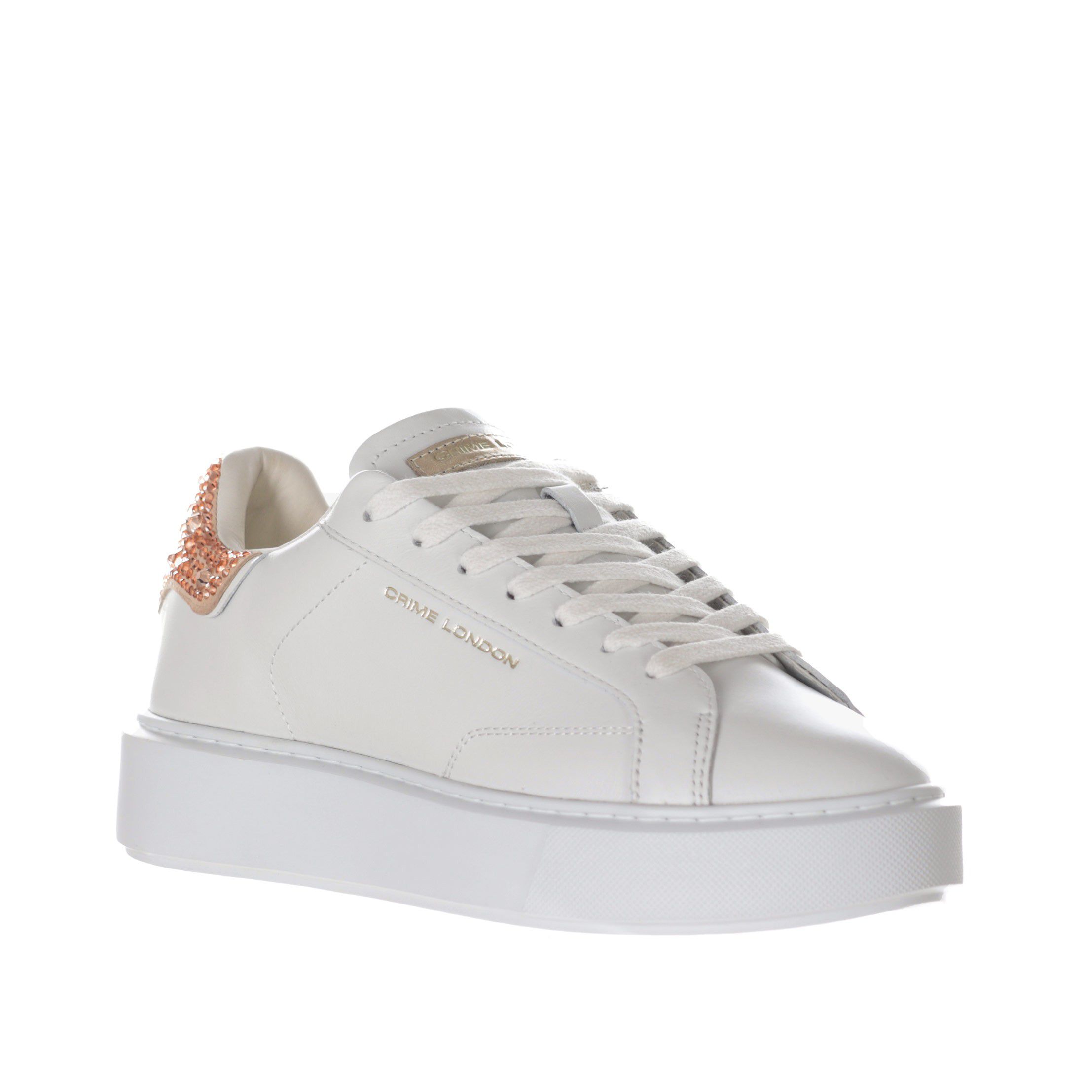 Crime london sneaker new extralight in pelle con strass da donna