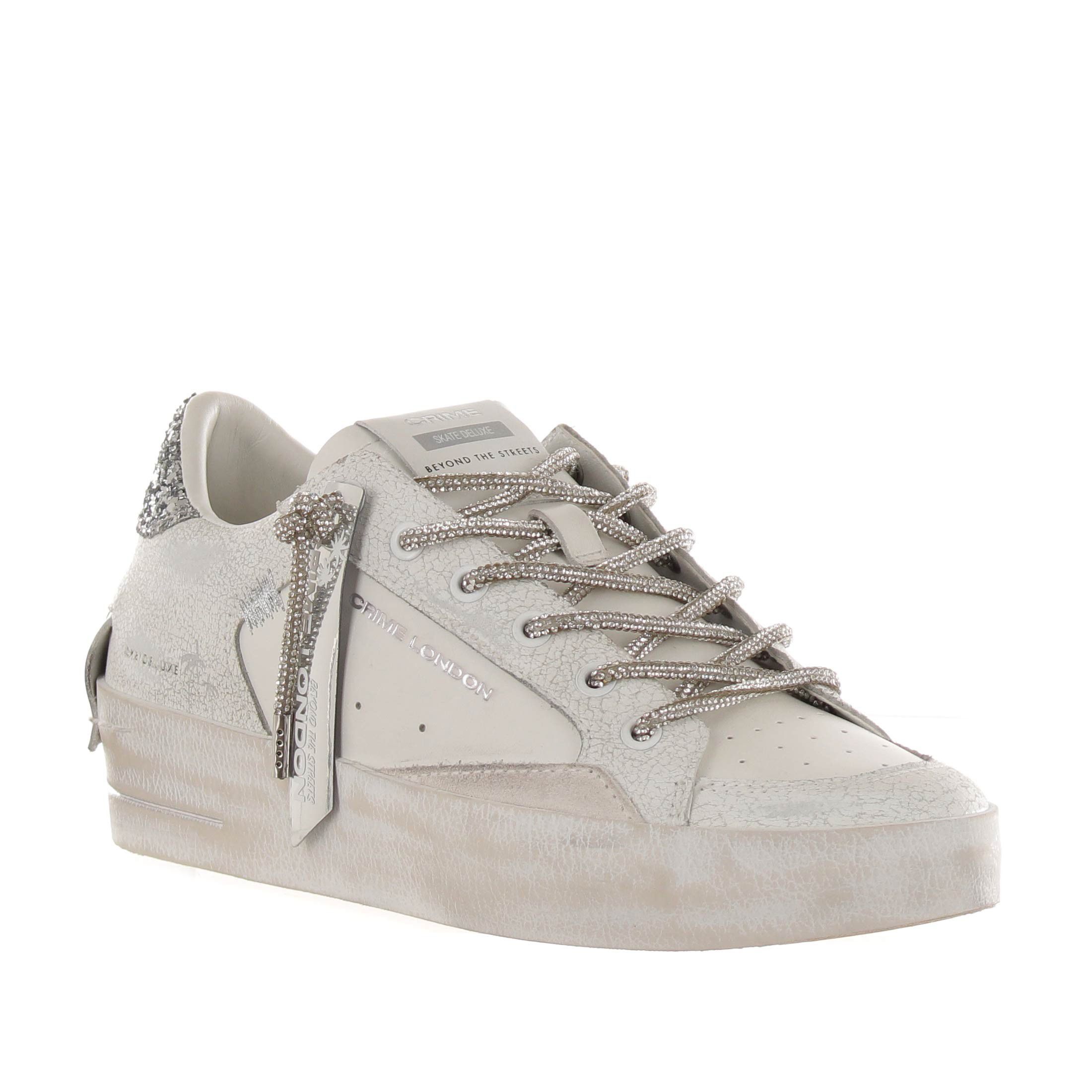 Crime london sneaker sk8 deluxe in pelle  da donna