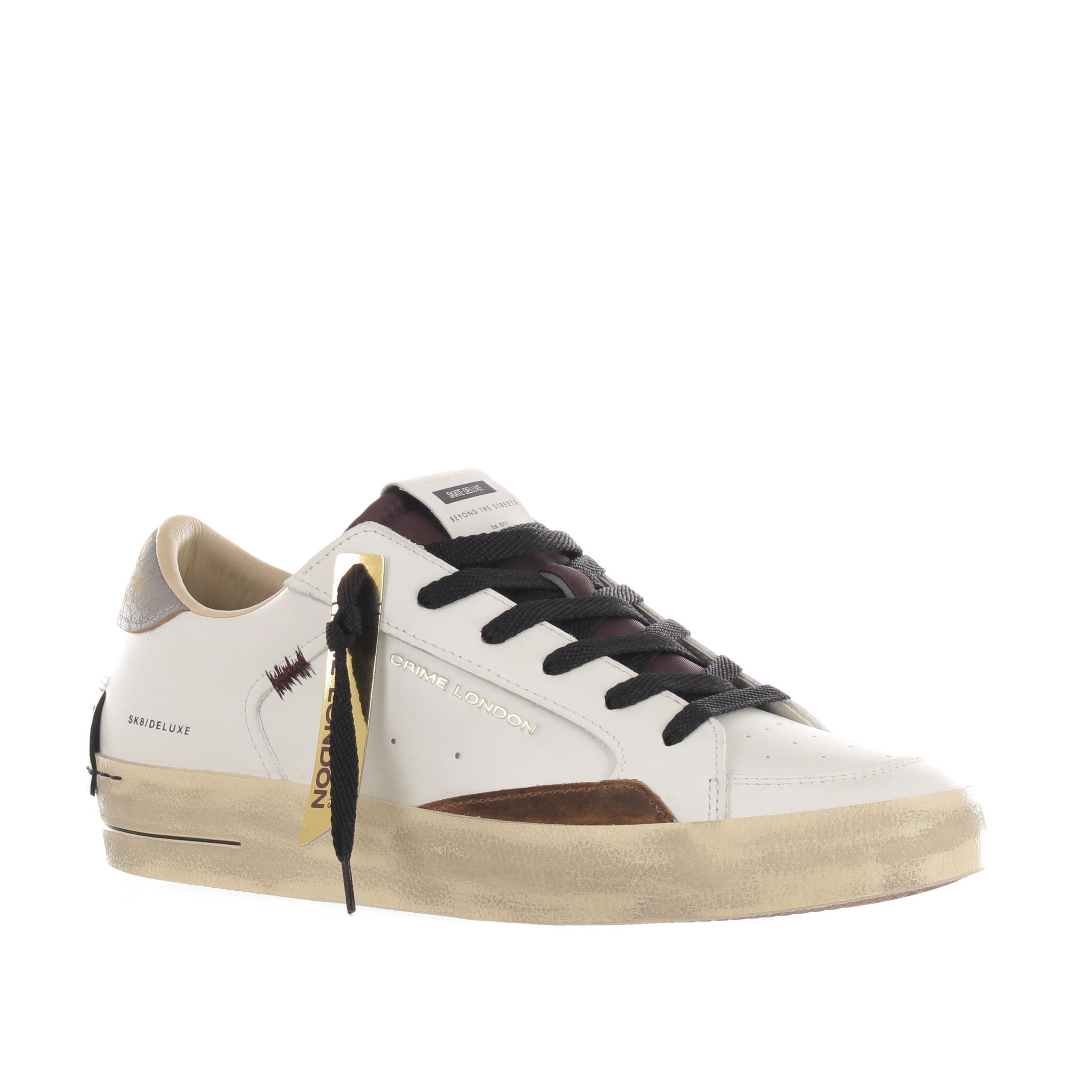 Crime london sneaker sk8 deluxe in pelle da uomo