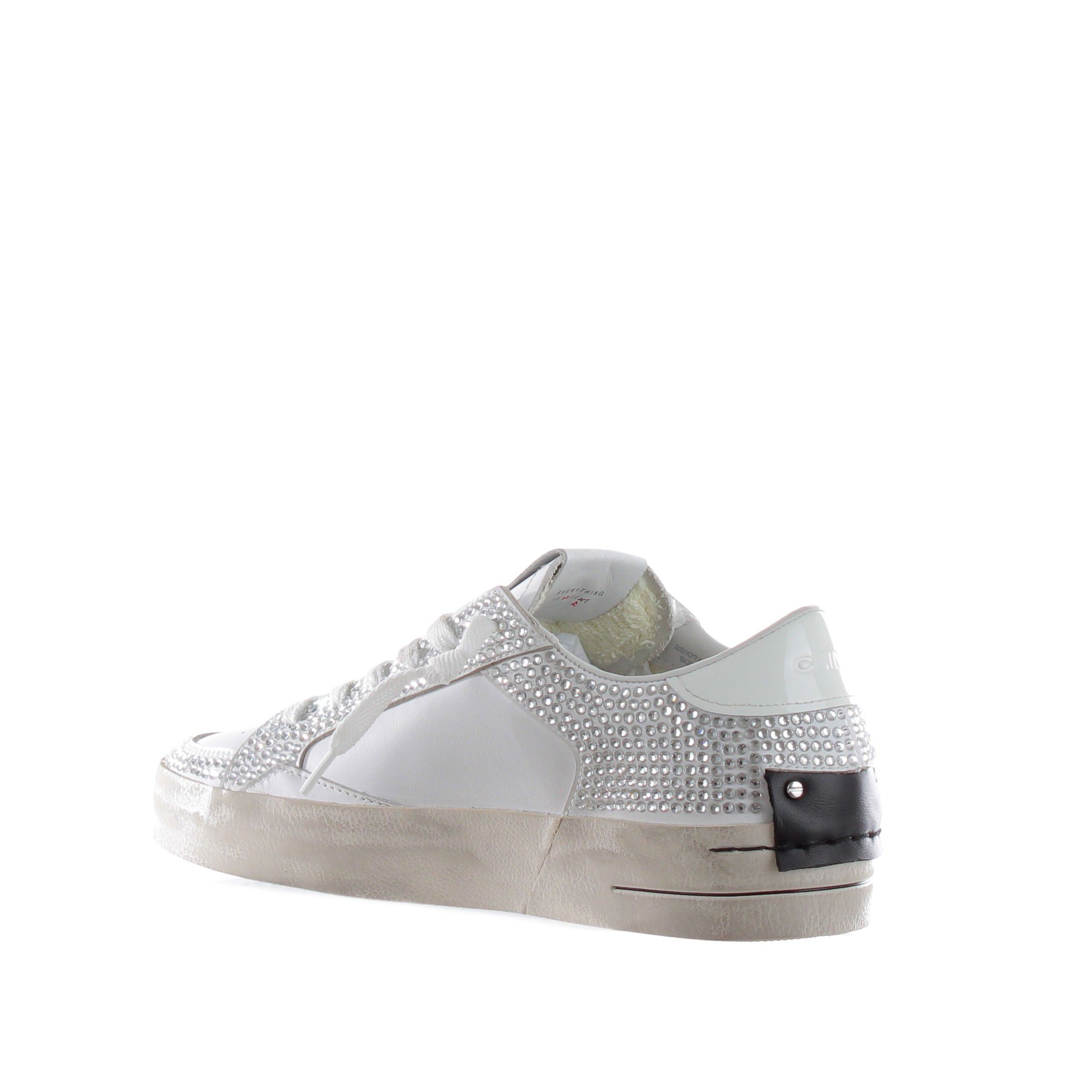 Crime london sneaker sk8 deluxe in pelle con strass da donna