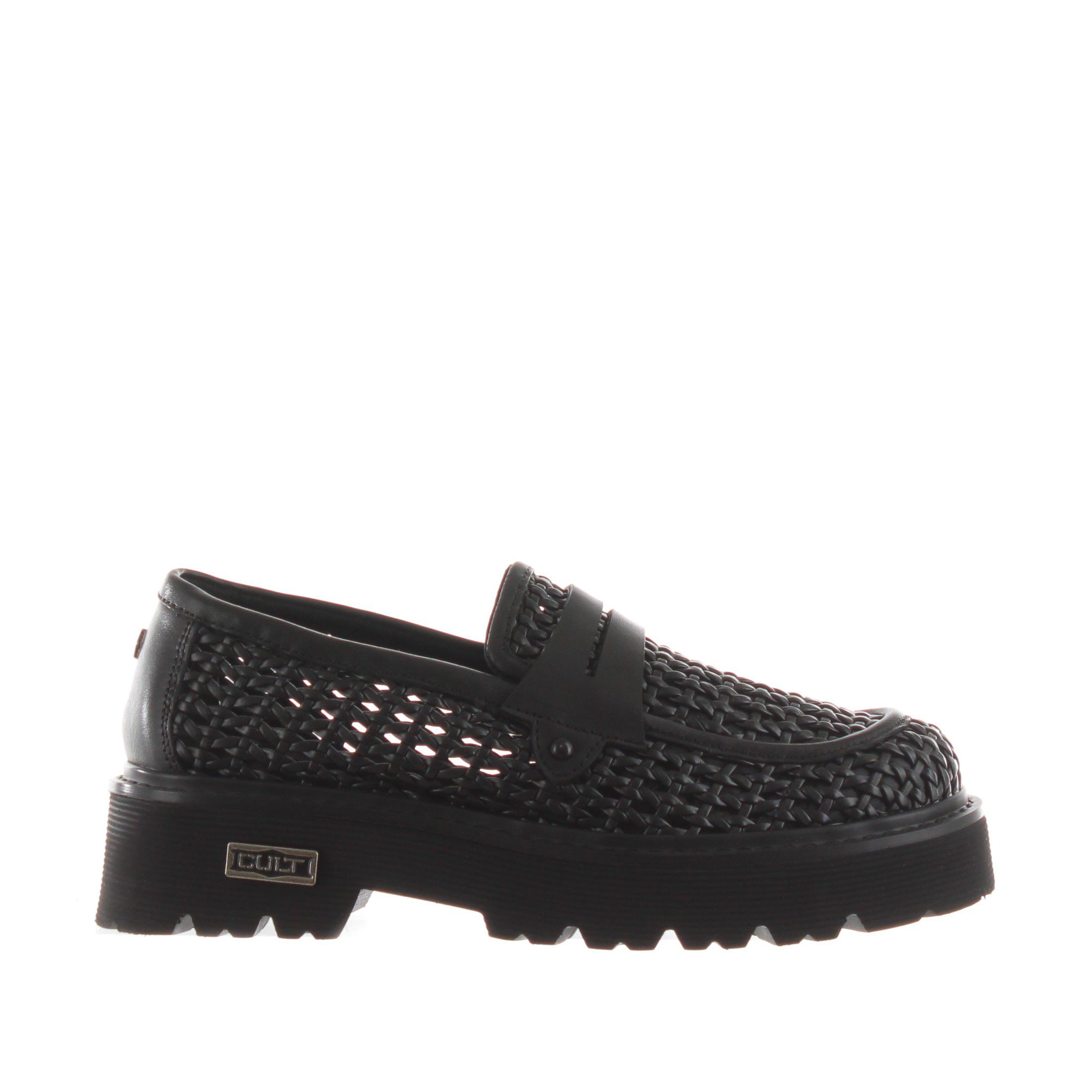 Cult mocassino slash 4219 in pelle intrecciata da donna