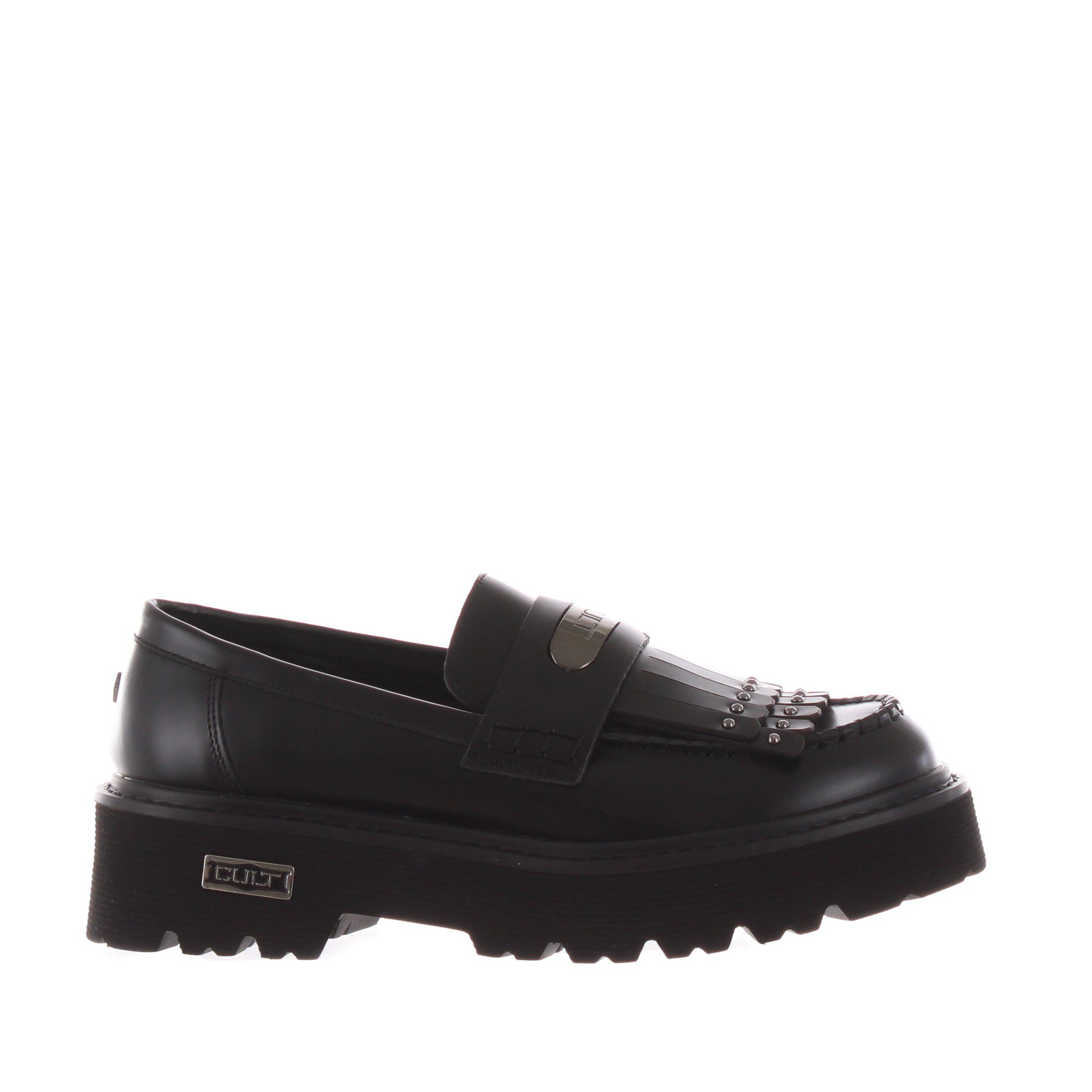 Cult mocassino slash 4352 in pelle con frangia da donna
