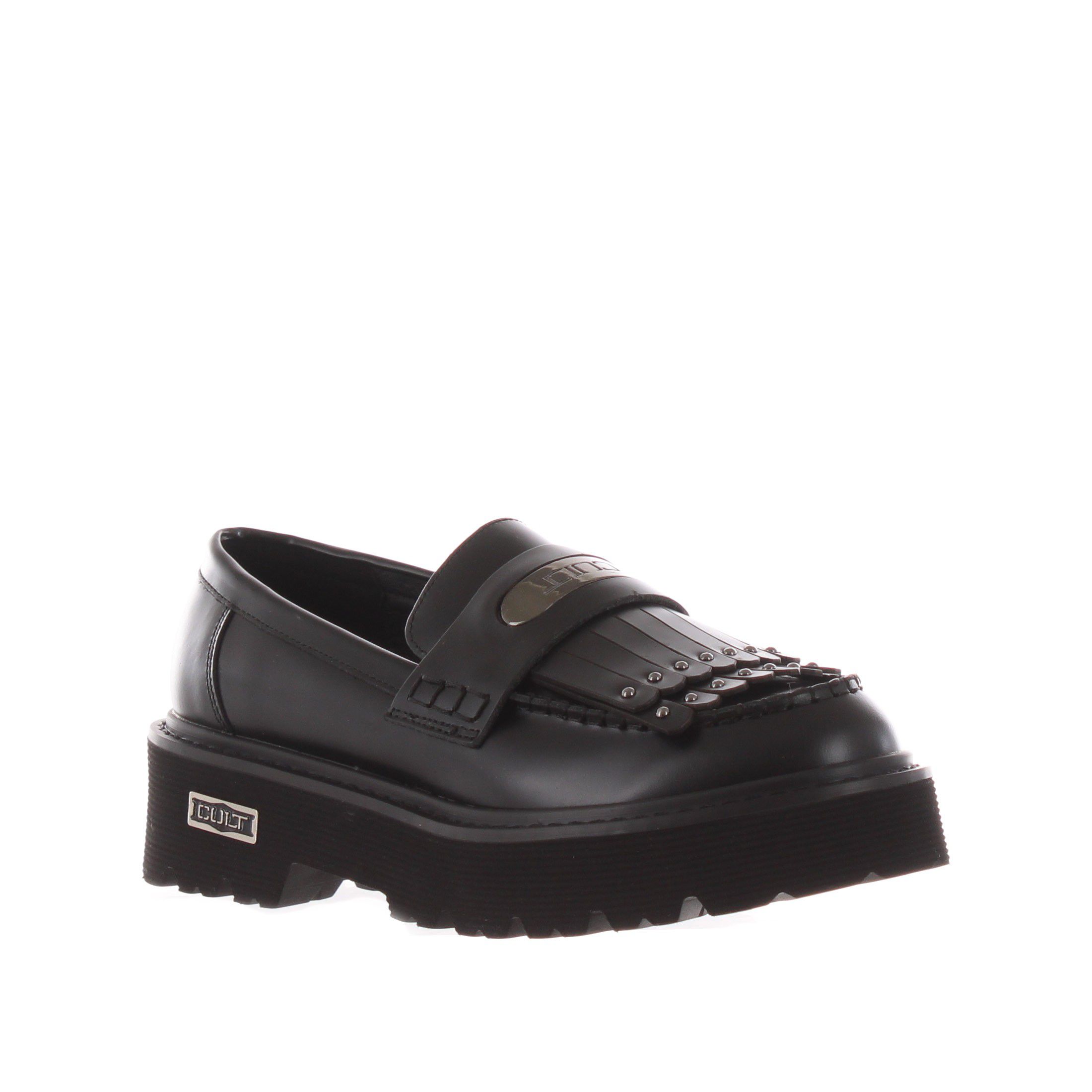 Cult mocassino slash 4352 in pelle con frangia da donna