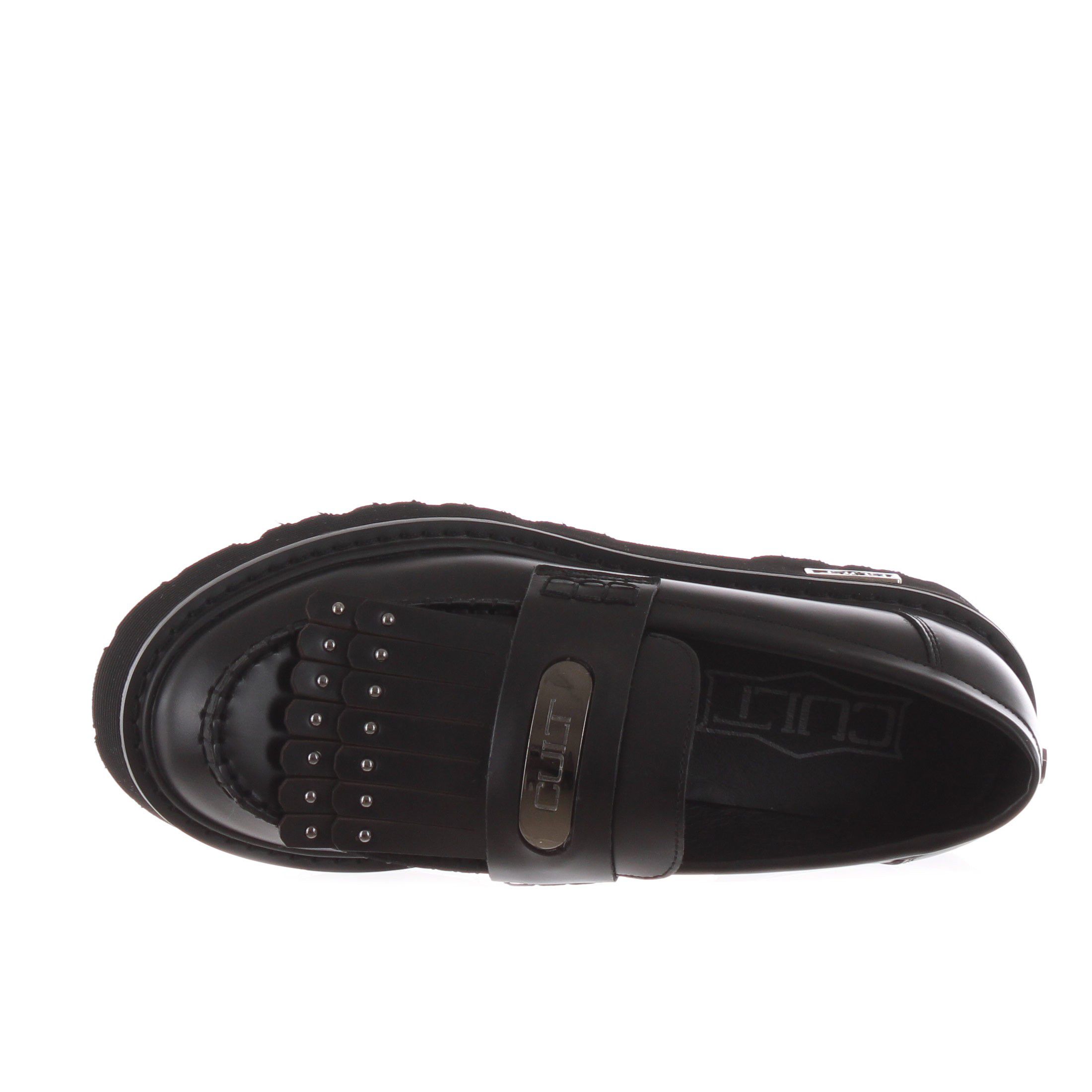 Cult mocassino slash 4352 in pelle con frangia da donna