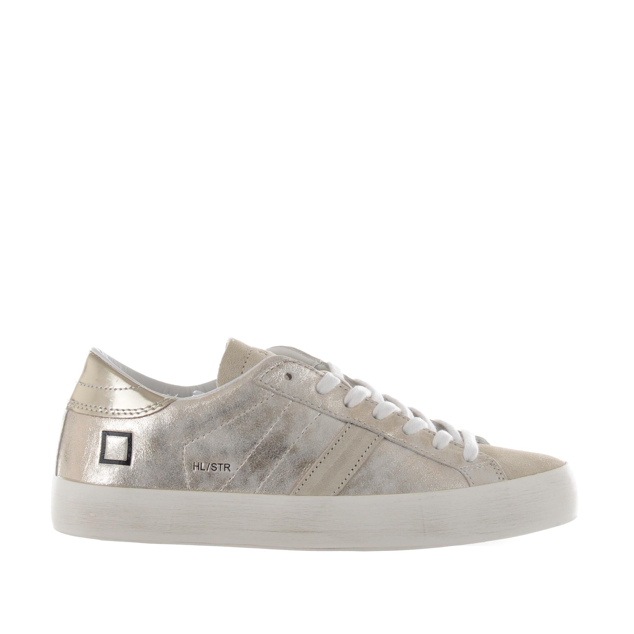 D.a.t.e. sneaker hill low stardust in pelle metal da donna