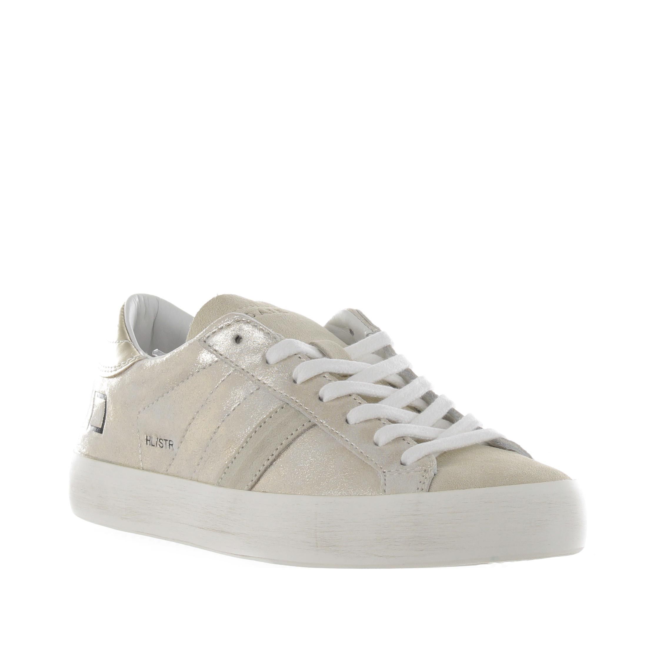 D.a.t.e. sneaker hill low stardust in pelle metal da donna