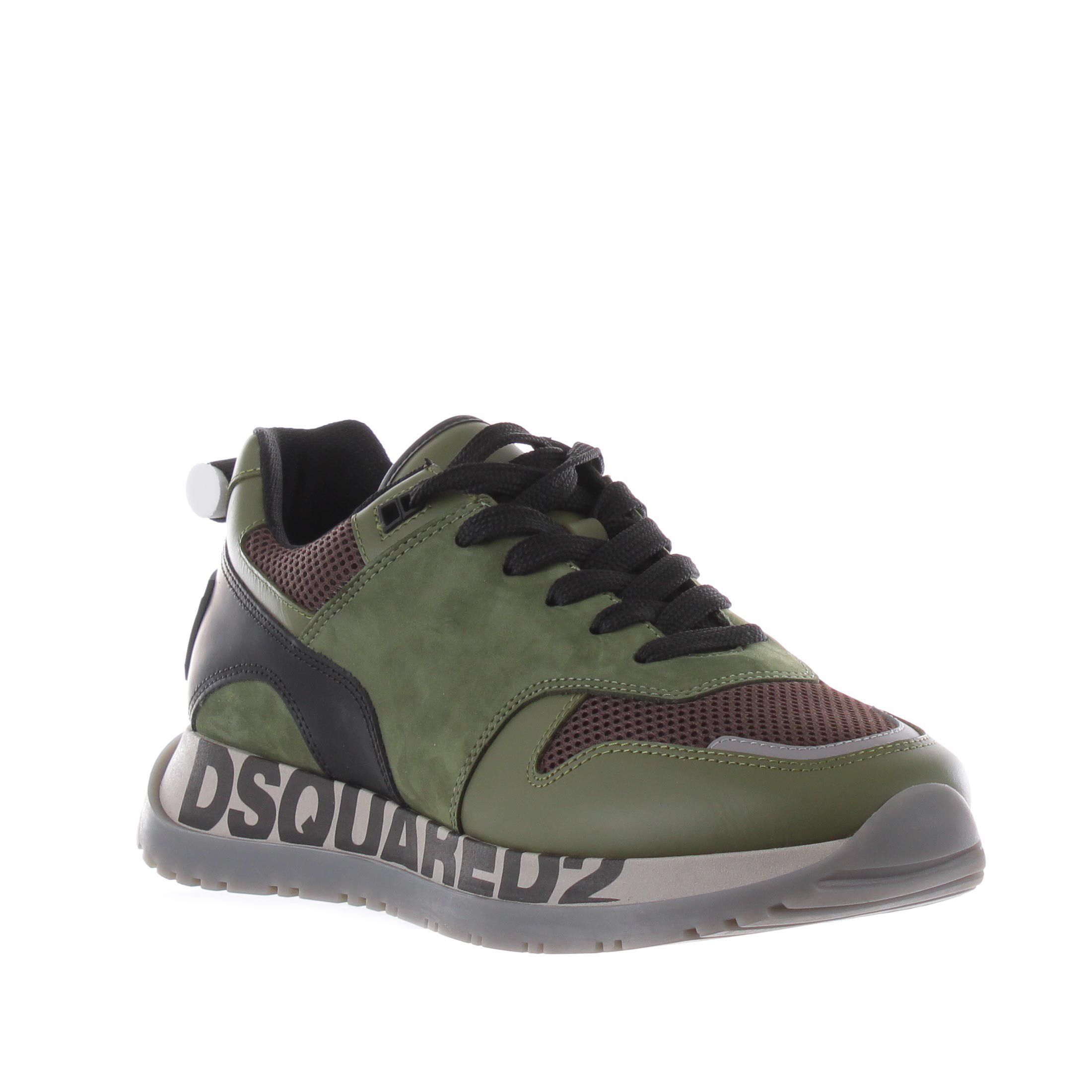 Dsquared2 sneaker running in pelle e camoscio da uomo