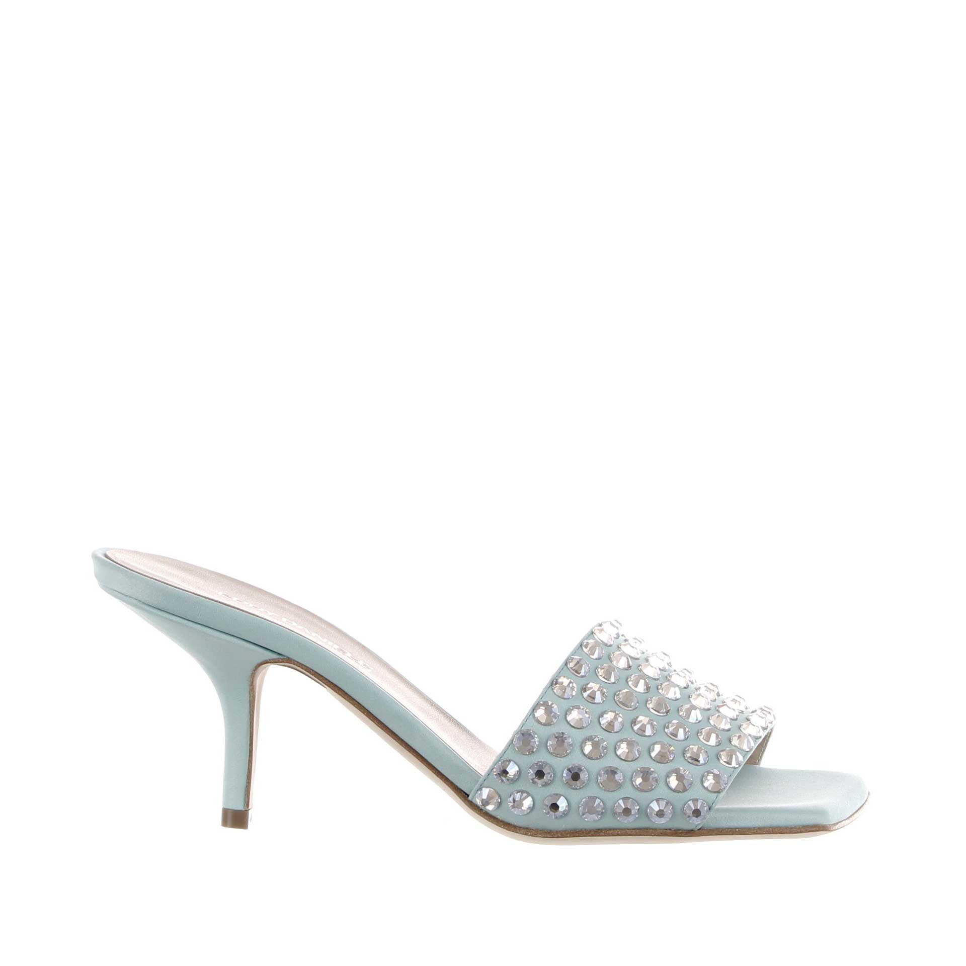 Eddy daniele sabot in raso con swarovski da donna