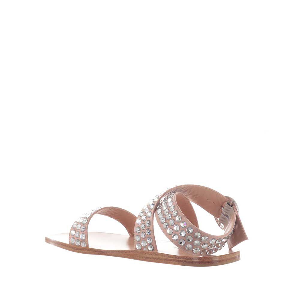 Eddy daniele sandali bassi in raso con swarovski da donna