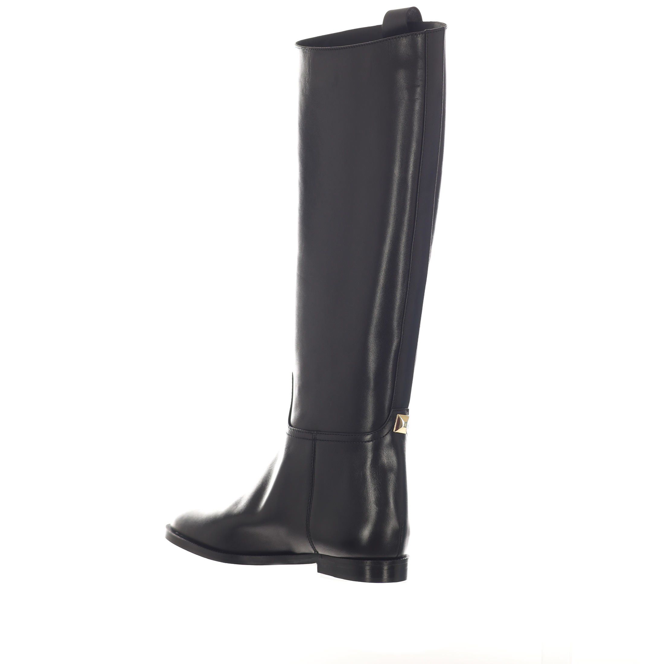 Elisabetta franchi stivale cavallerizza con passantino borchiato