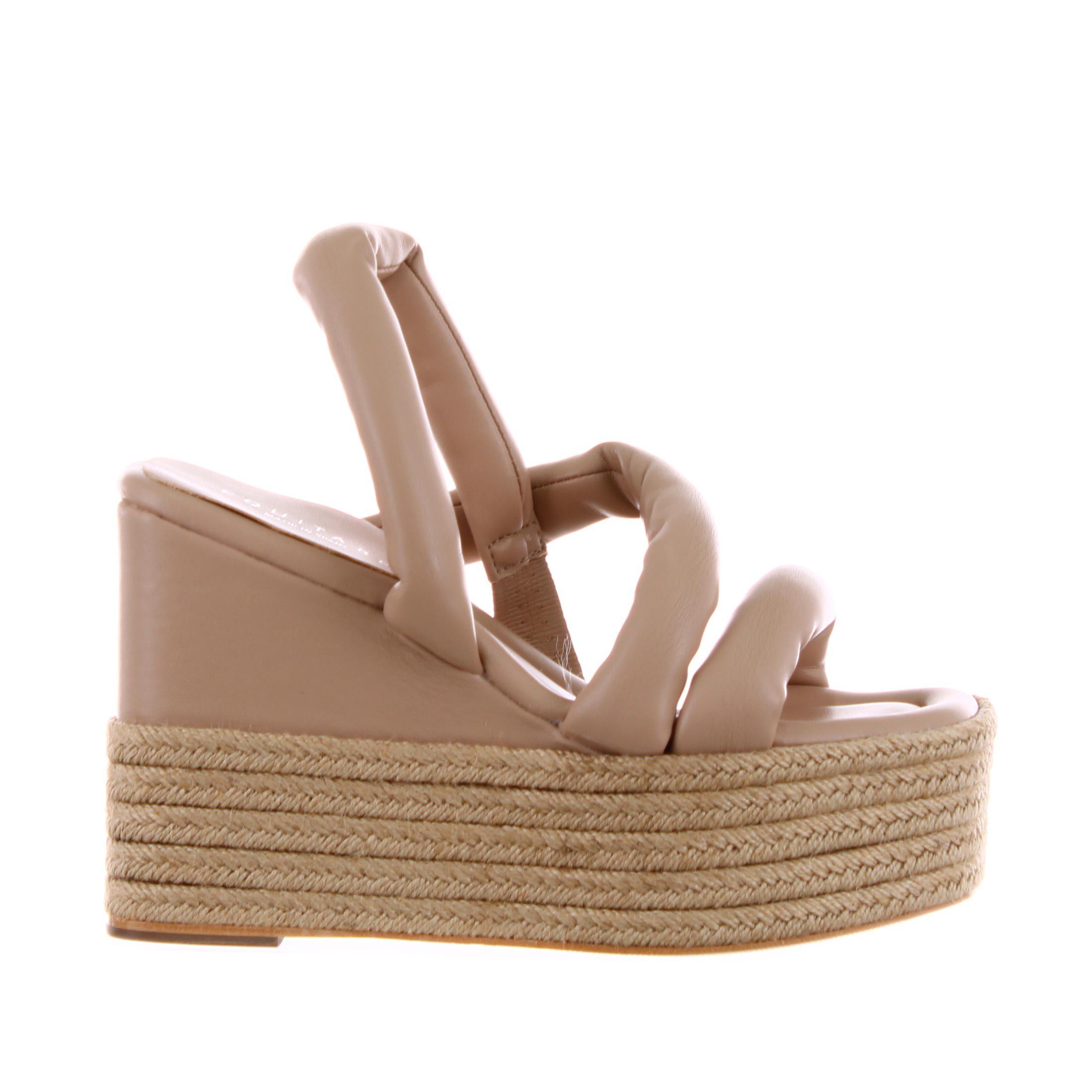 Equitare zeppa in nappa con fondo in corda da donna