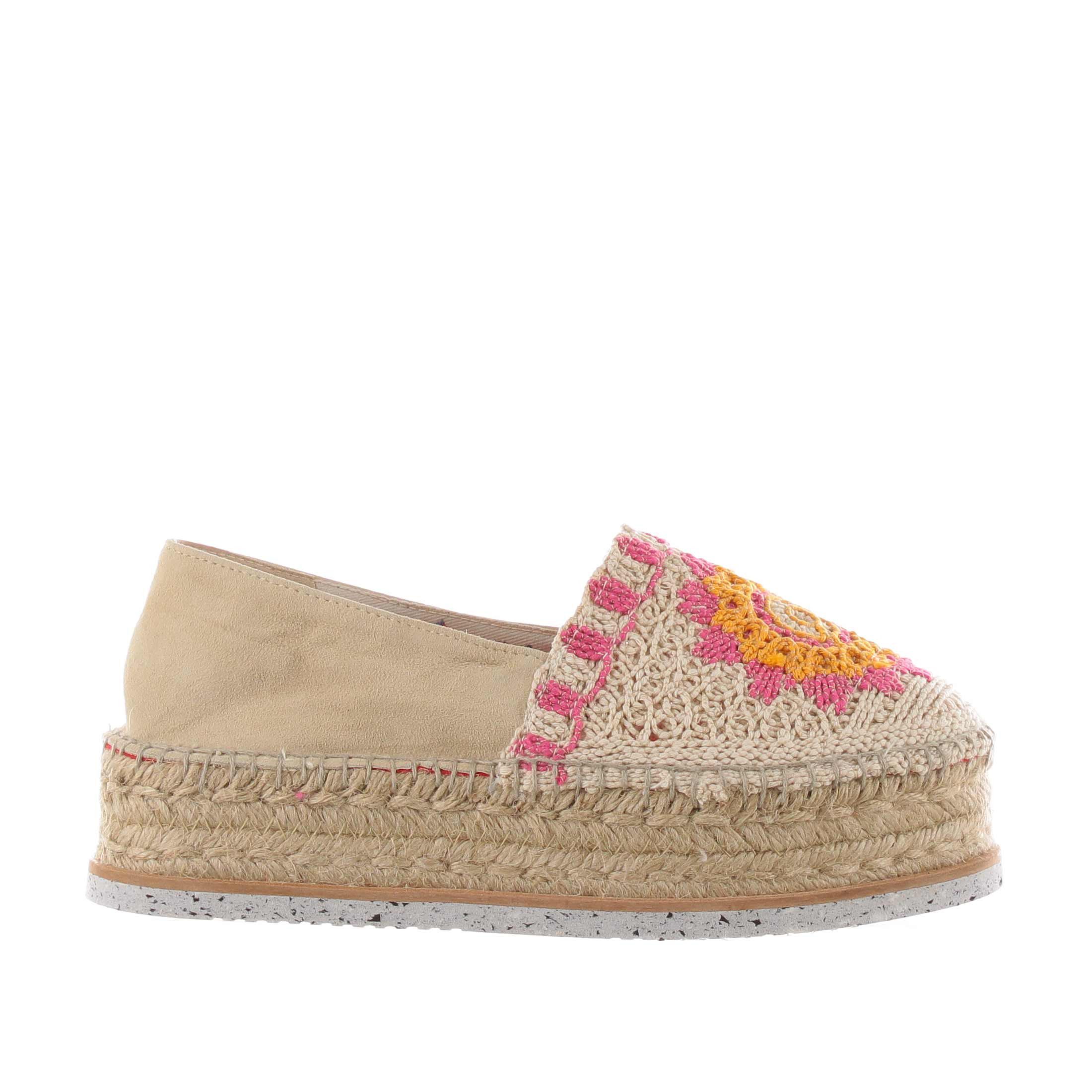 Espadrilles espadrillas j.borde in camoscio e uncinetto da donna
