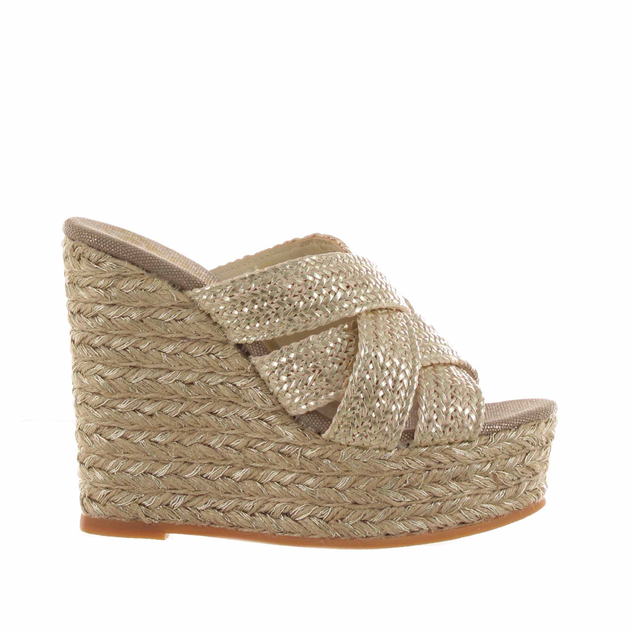 Espadrilles sabot nico trenzas in pelle  da donna