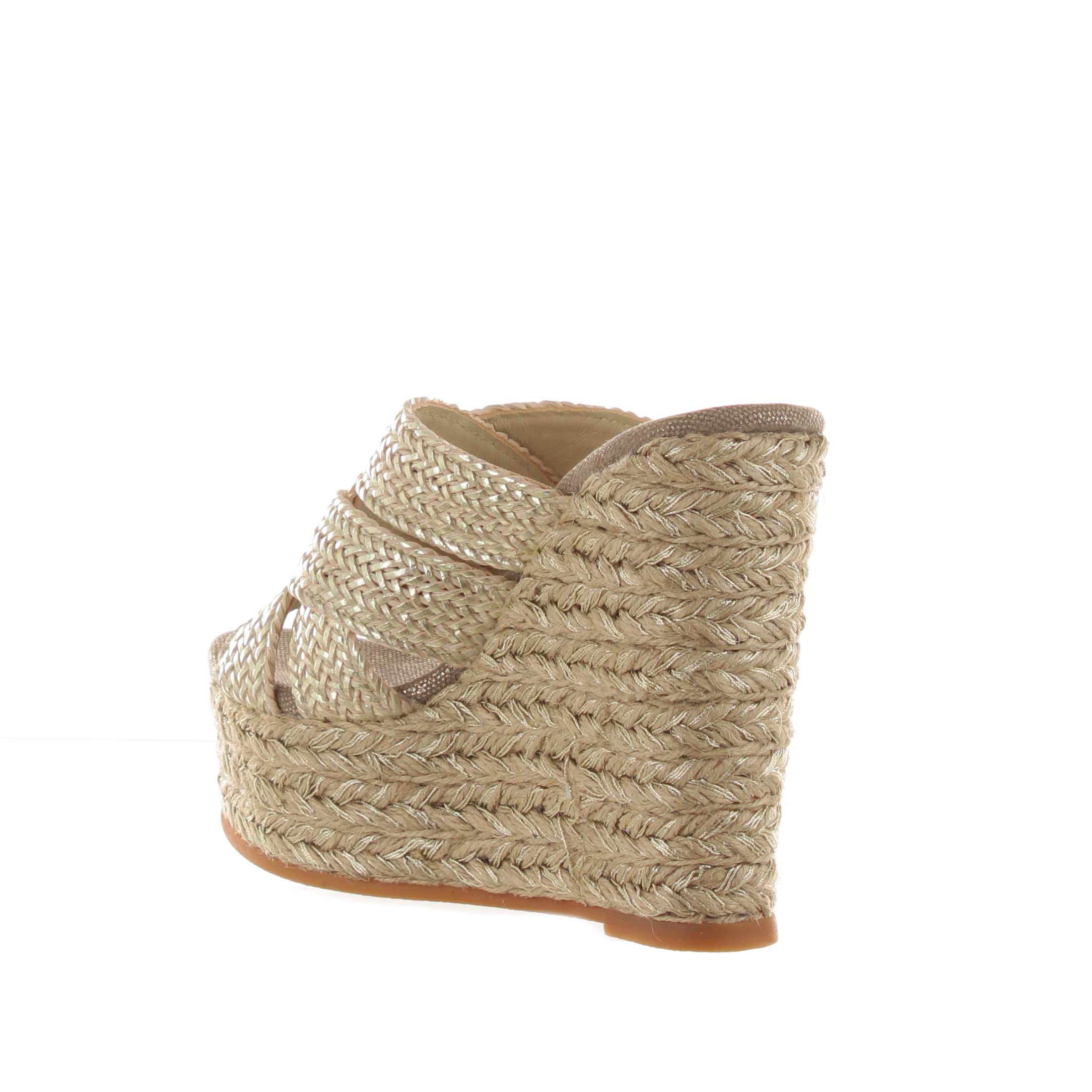 Espadrilles sabot nico trenzas in pelle  da donna
