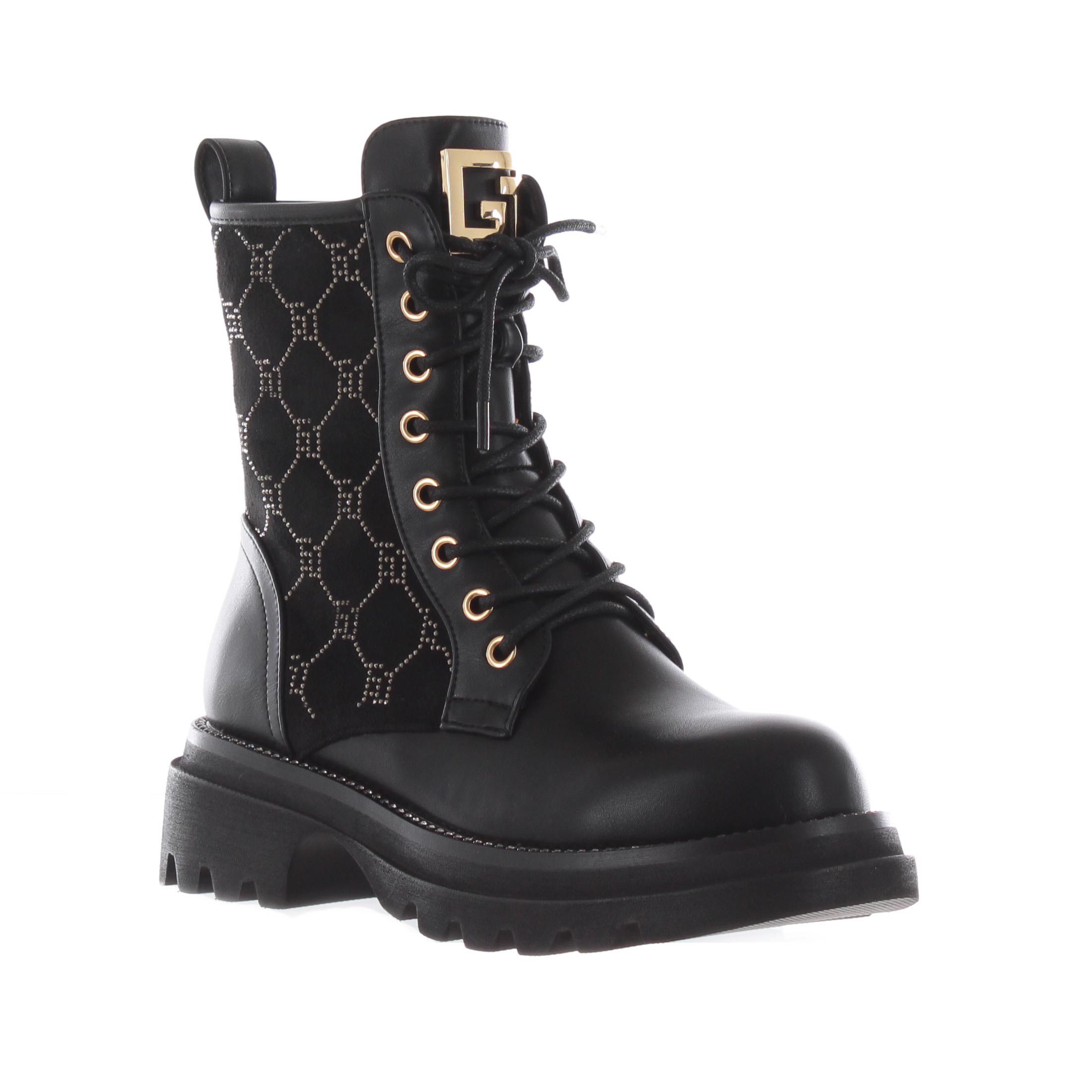 Gaudì anfibio in pelle e tessuto con logo lettering da donna