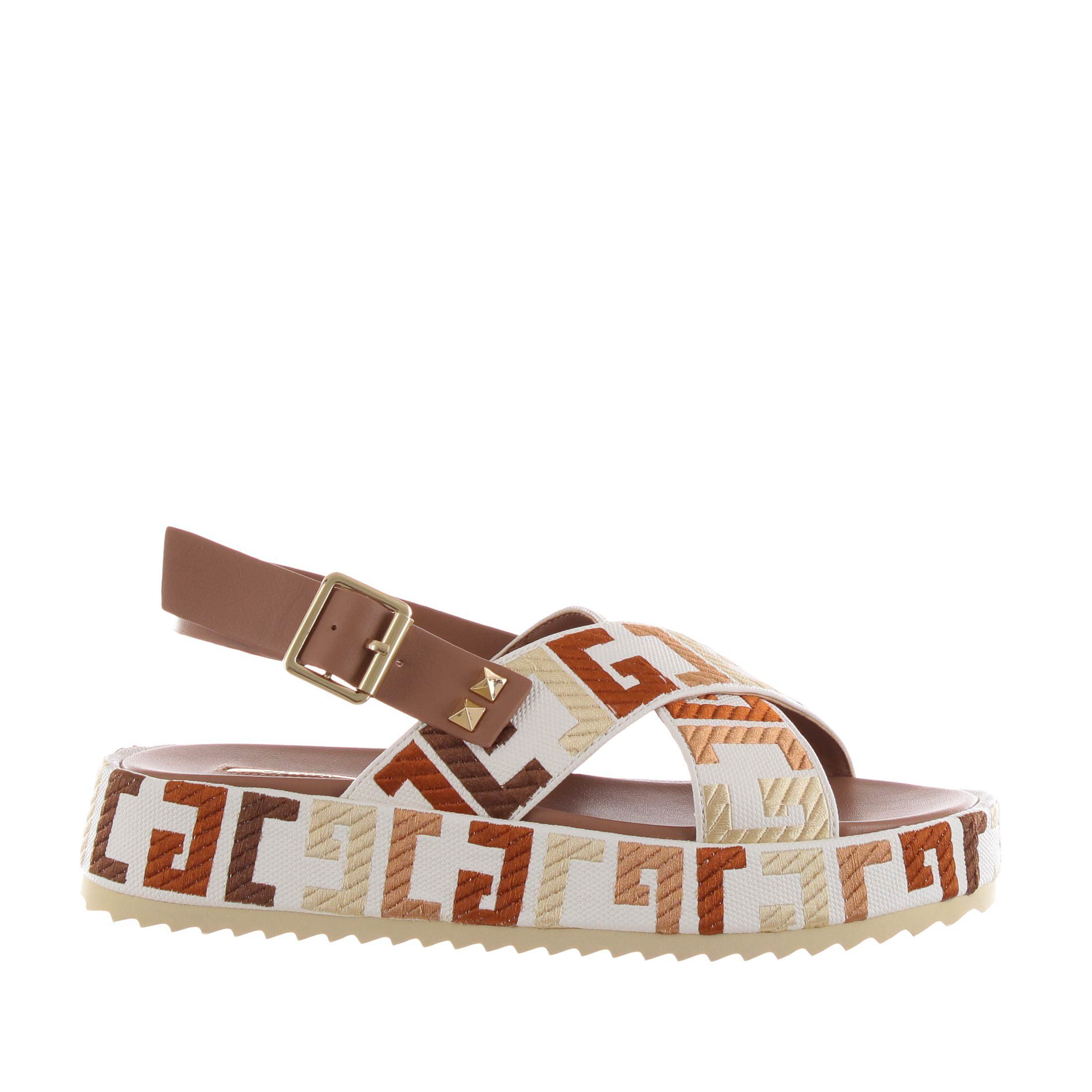 Gaudì sandalo in canvas con lettering gj da donna