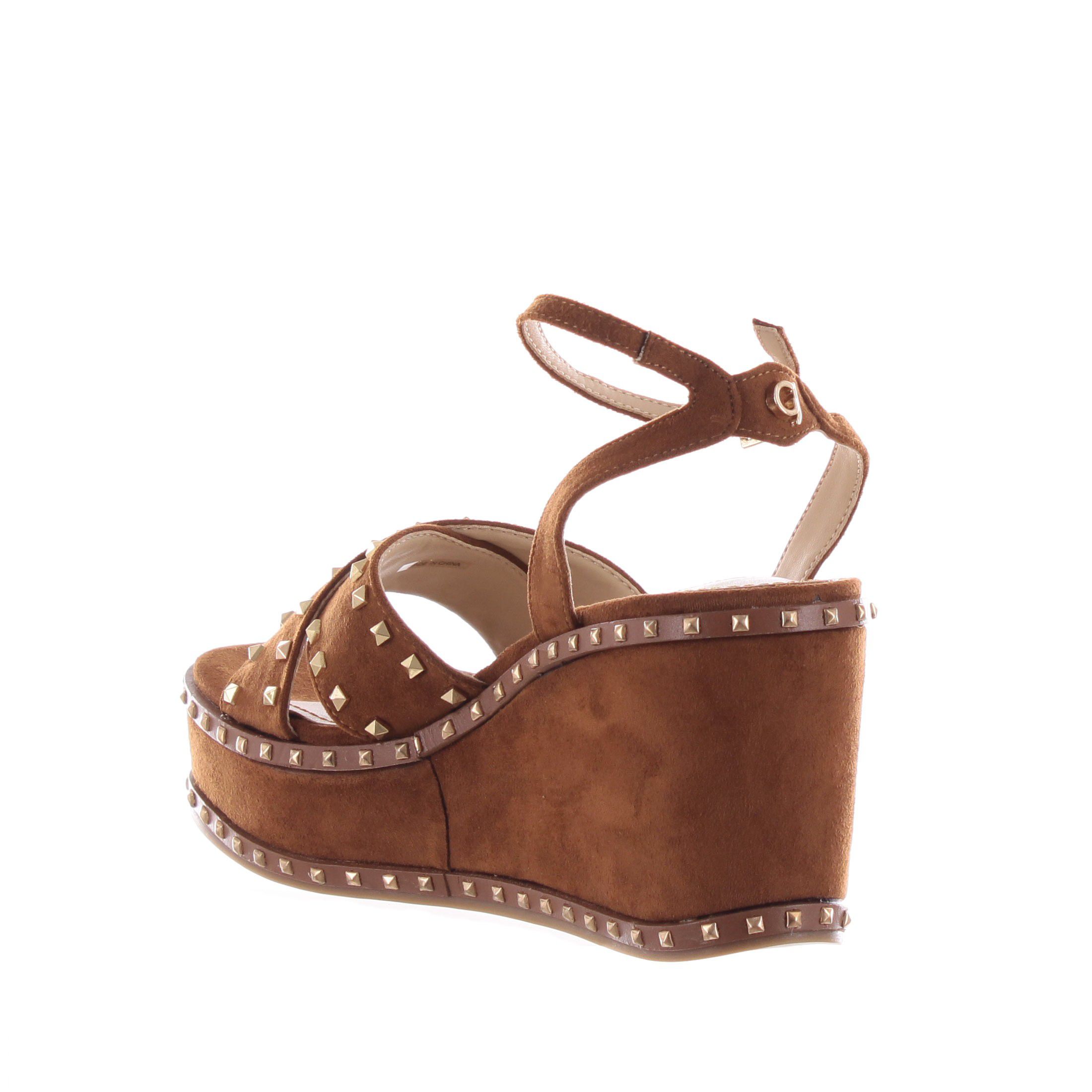 Gaudì sandalo zeppa brenda in camoscio da donna