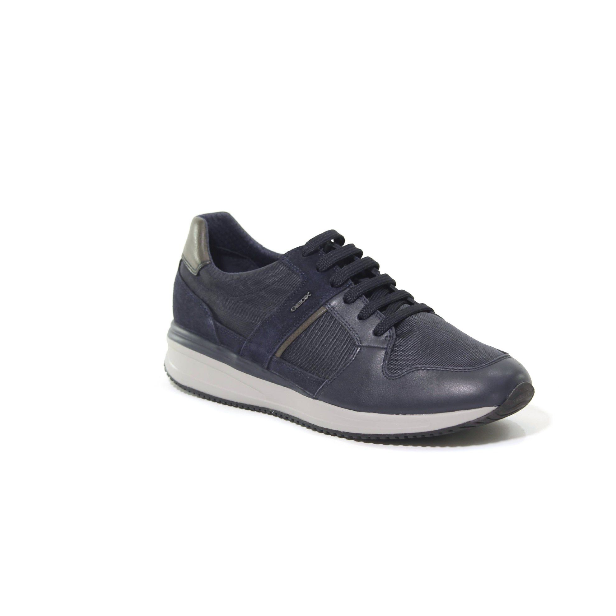 Geox sneaker dennie a in nappa e tessuto tecnico da uomo