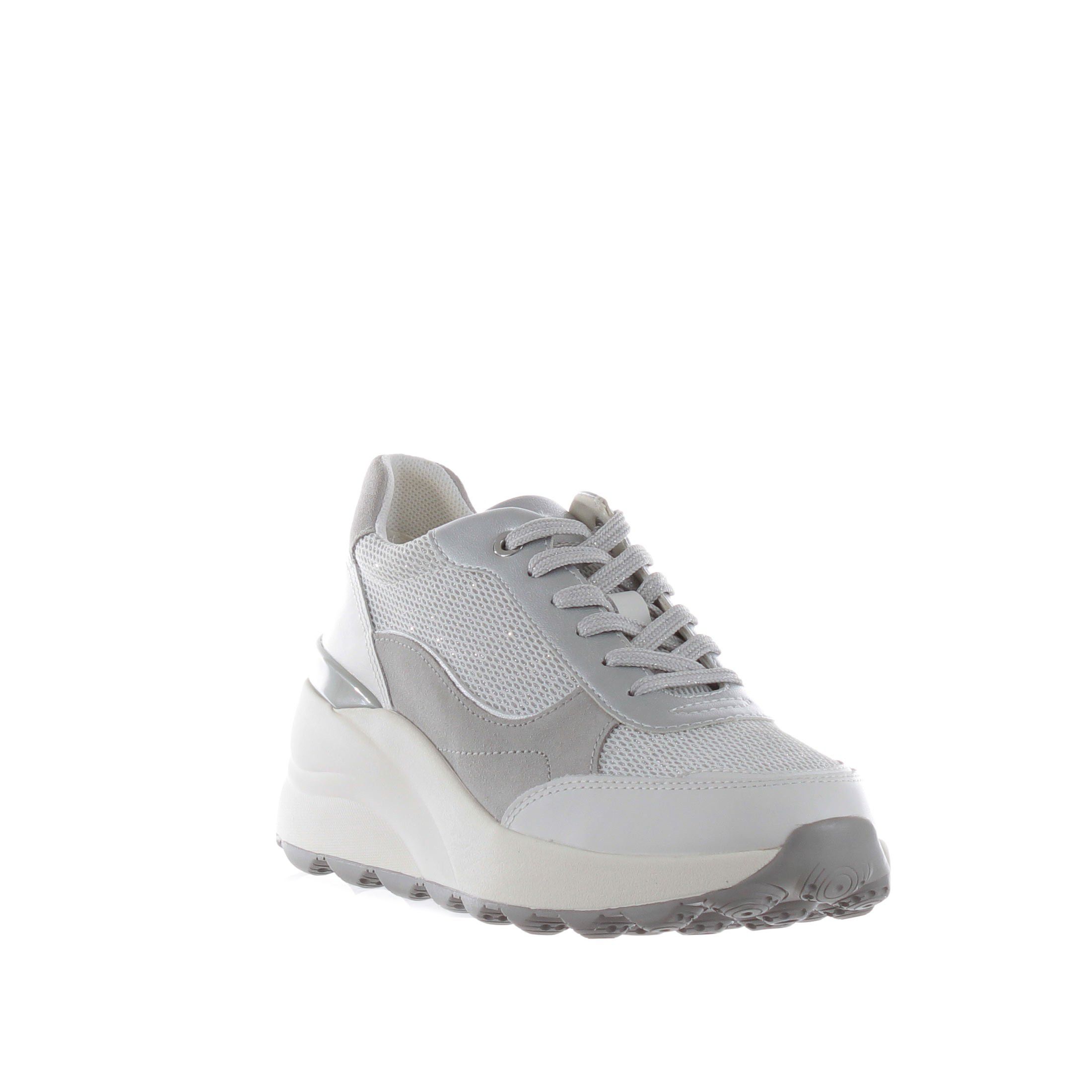 Geox sneaker ec13 in camoscio e mesh da donna