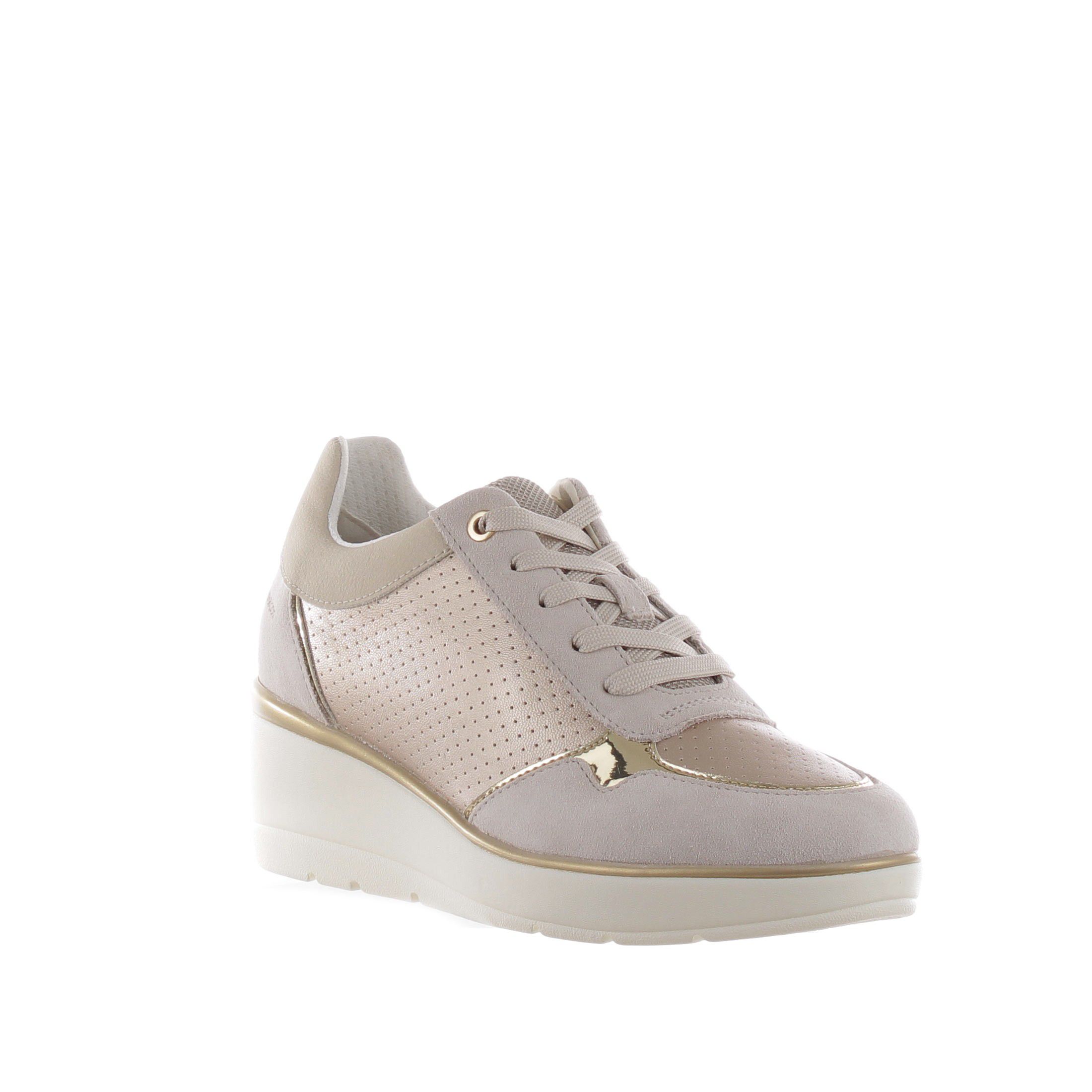 Geox sneaker ilde in camoscio e pelle metal da donna