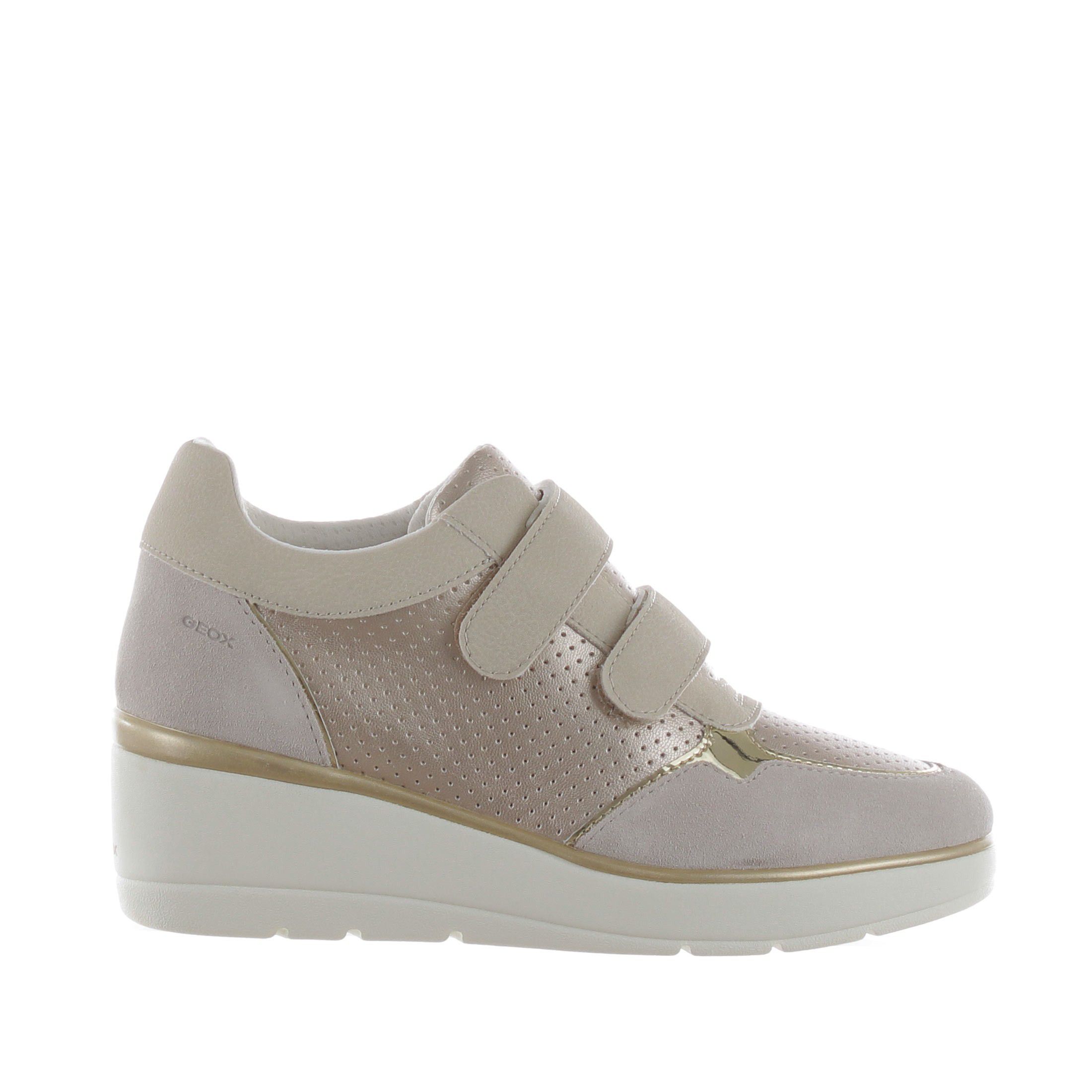 Geox sneaker ilde in camoscio e pelle metal da donna