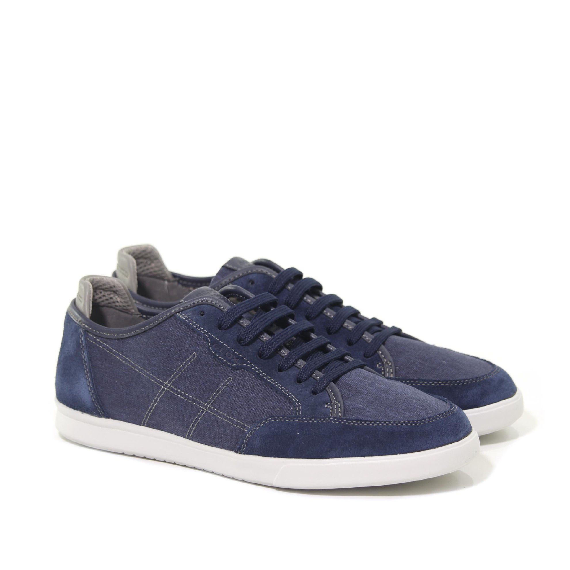 Geox sneaker walee a in canvas e suede da uomo