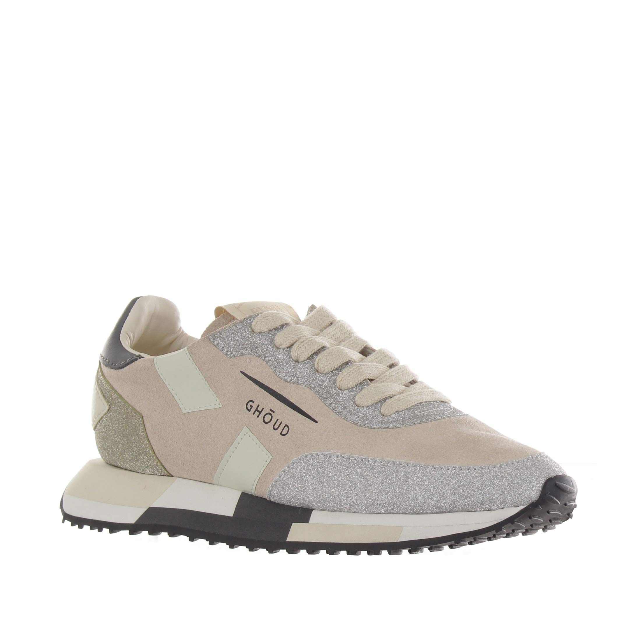 Ghoud sneaker rush multicolor in nylon e camoscio da donna