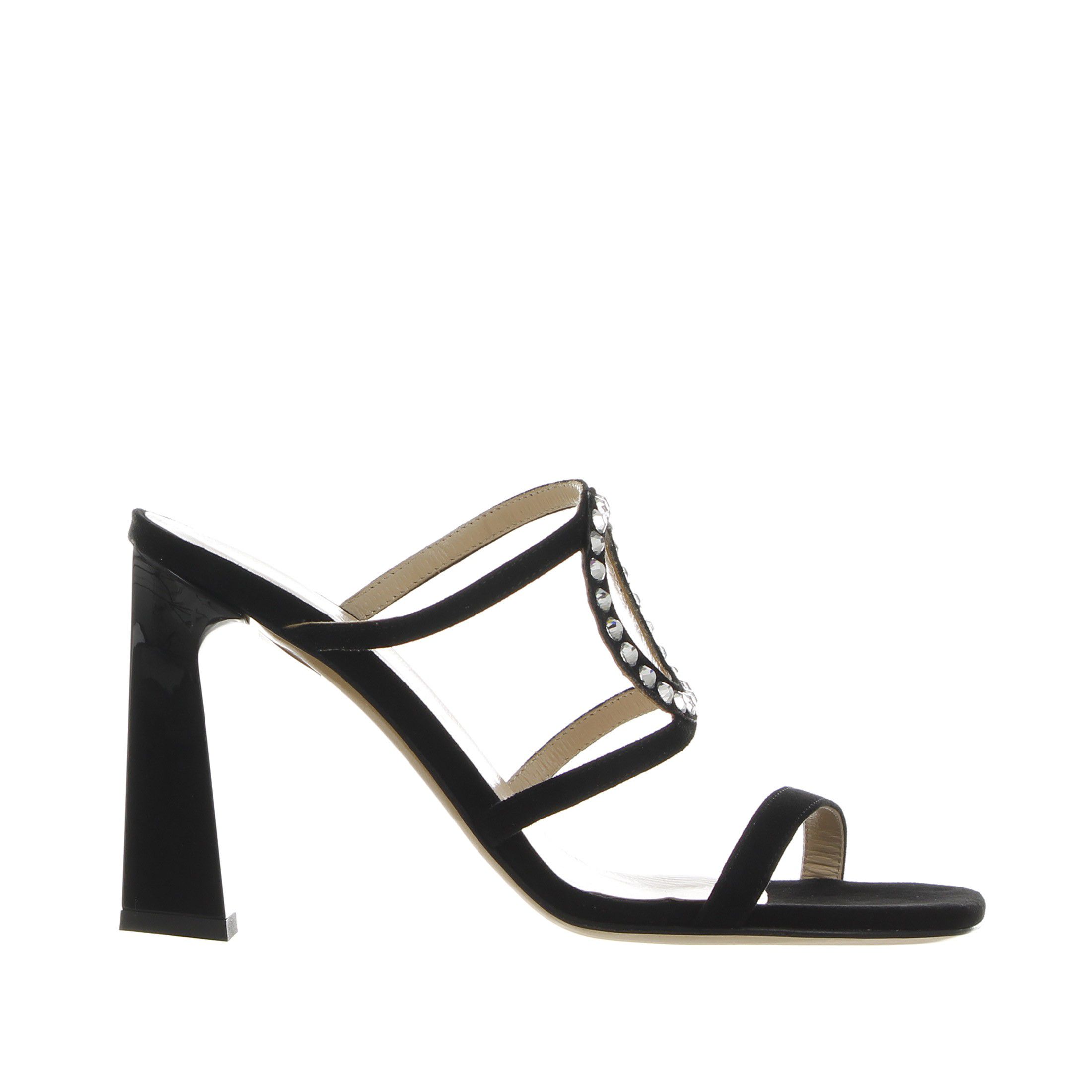 Gianmarco f. mules in suede con pietre decorative da donna