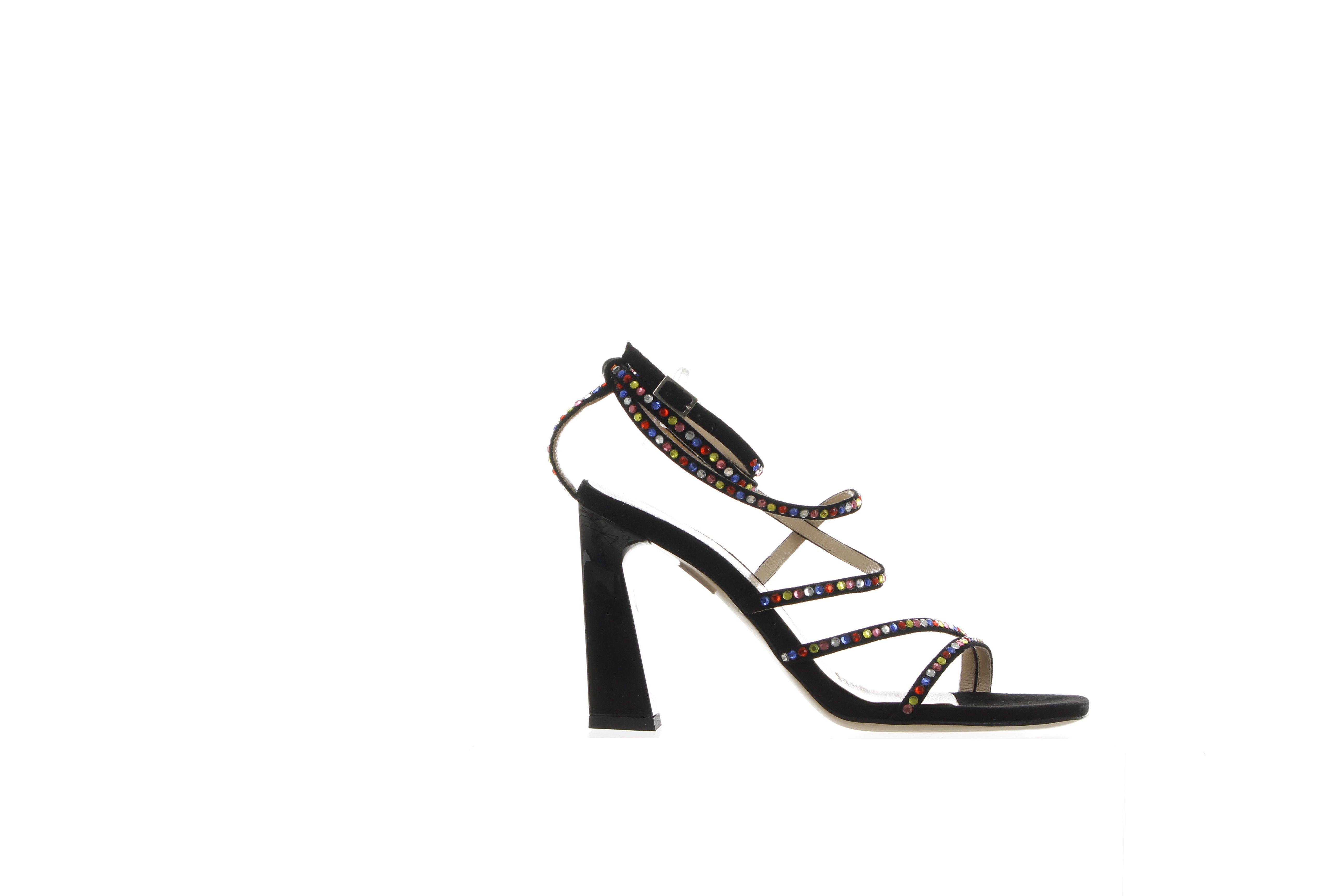Gianmarco f. sandalo in suede con pietre multicolor da donna