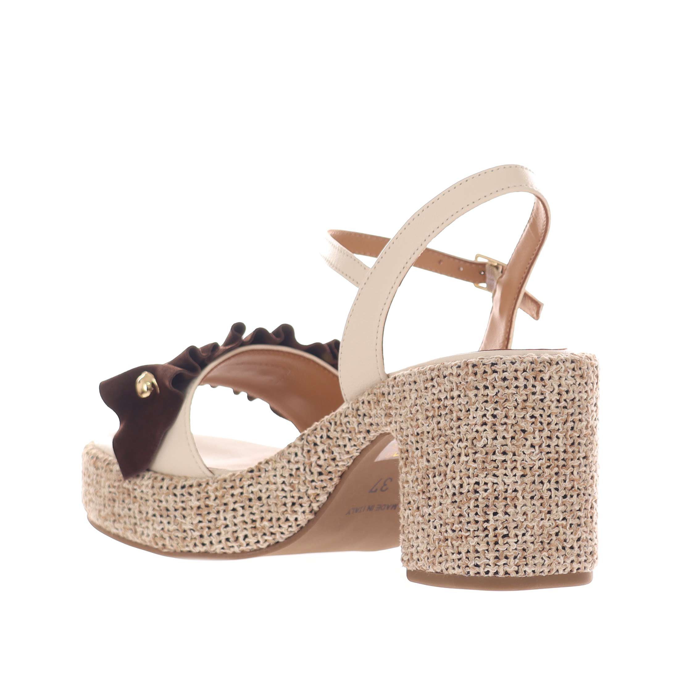 Gianmarco sorelli sandalo in pelle con rouches da donna