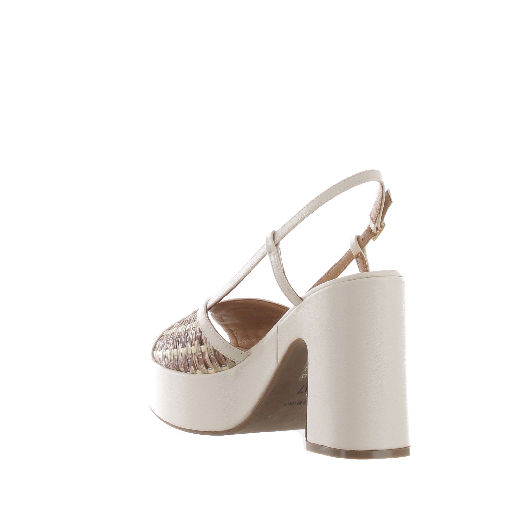 Gianmarco sorelli sandalo platform in pelle e raffia da donna