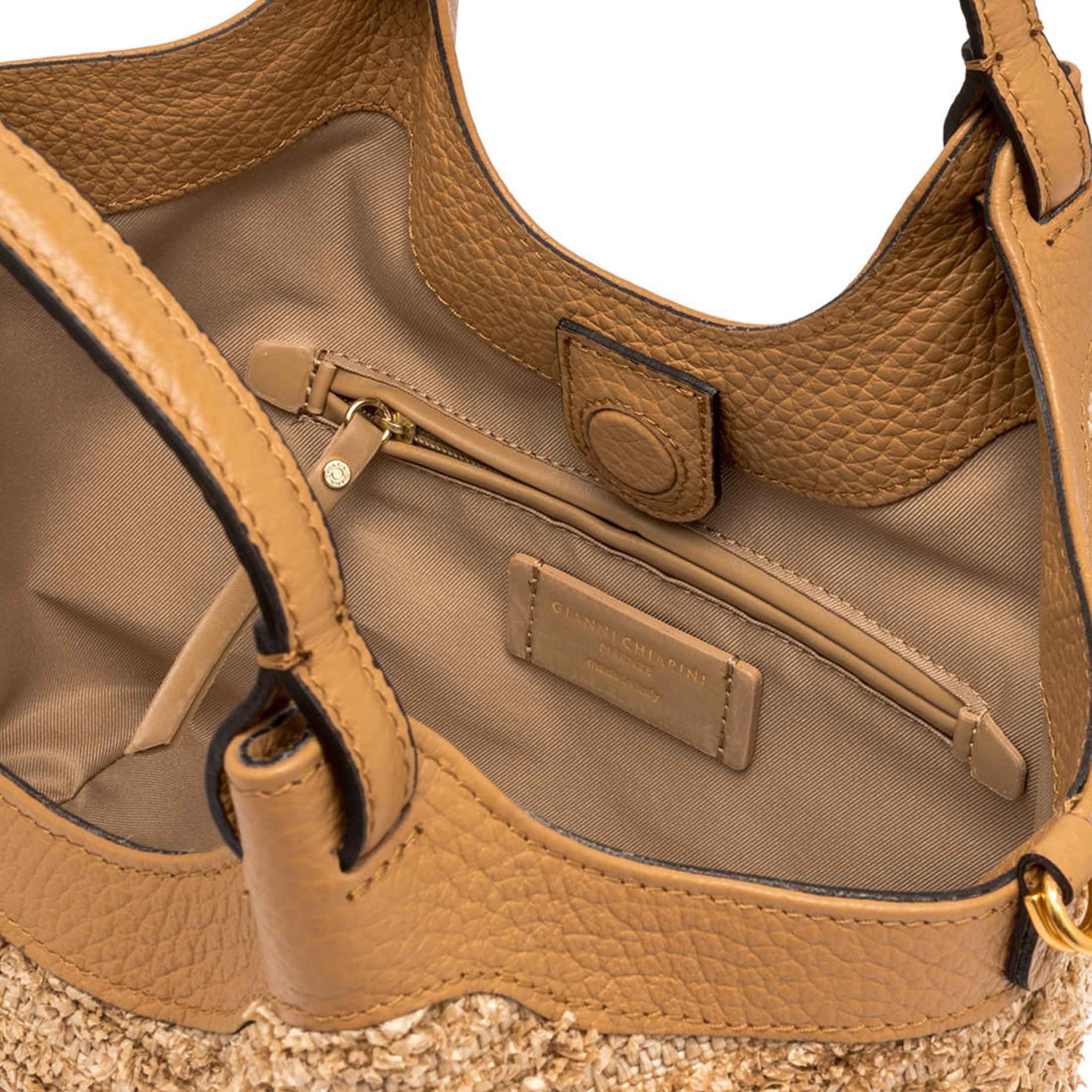 Gianni chiarini borsa dua in pelle e rafia da donna