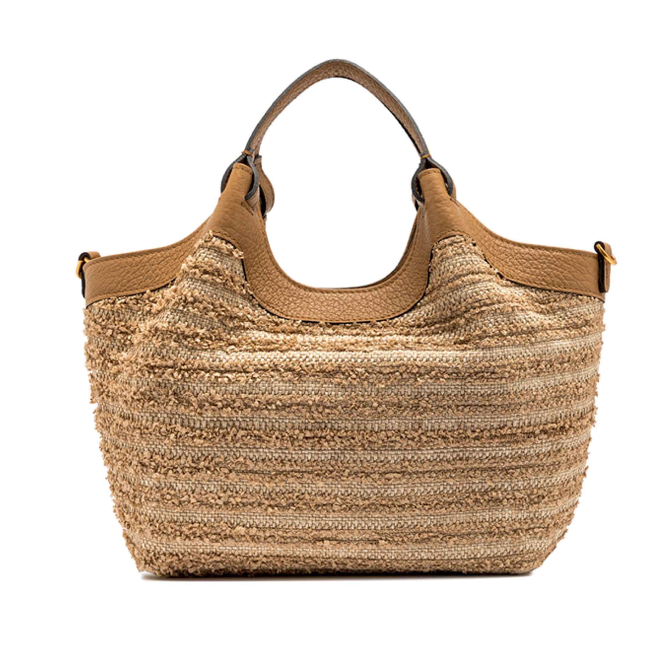 Gianni chiarini borsa dua in pelle e rafia da donna