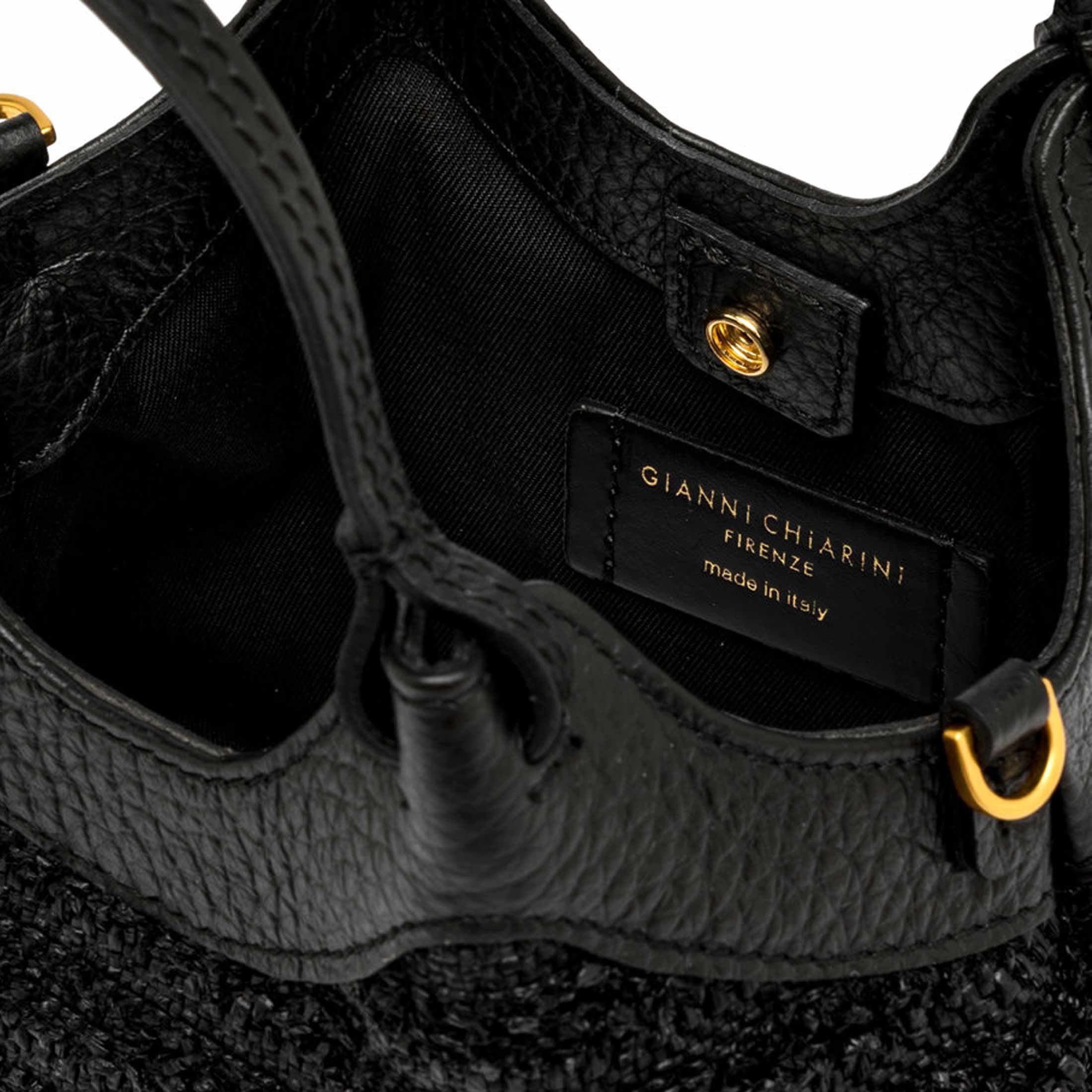 Gianni chiarini borsa dua in pelle e rafia da donna