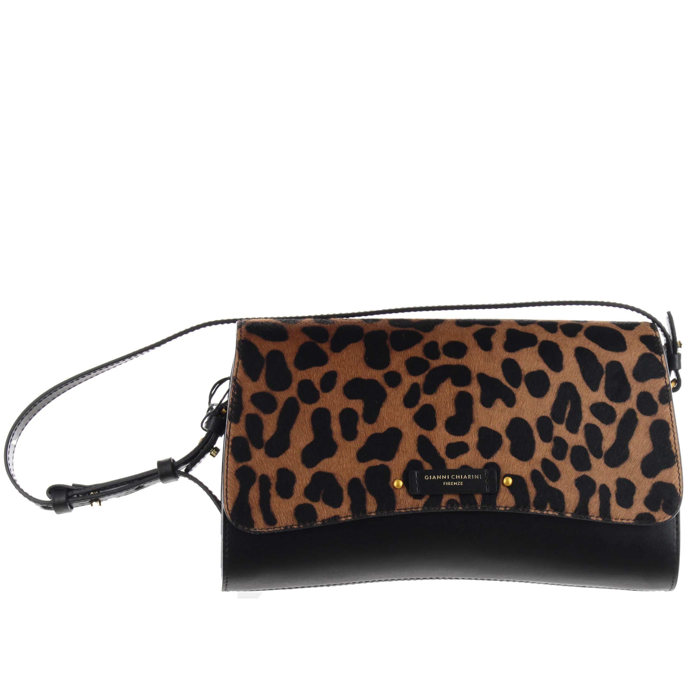 Gianni chiarini borsa keira in pelle con patta in cavallino da donna