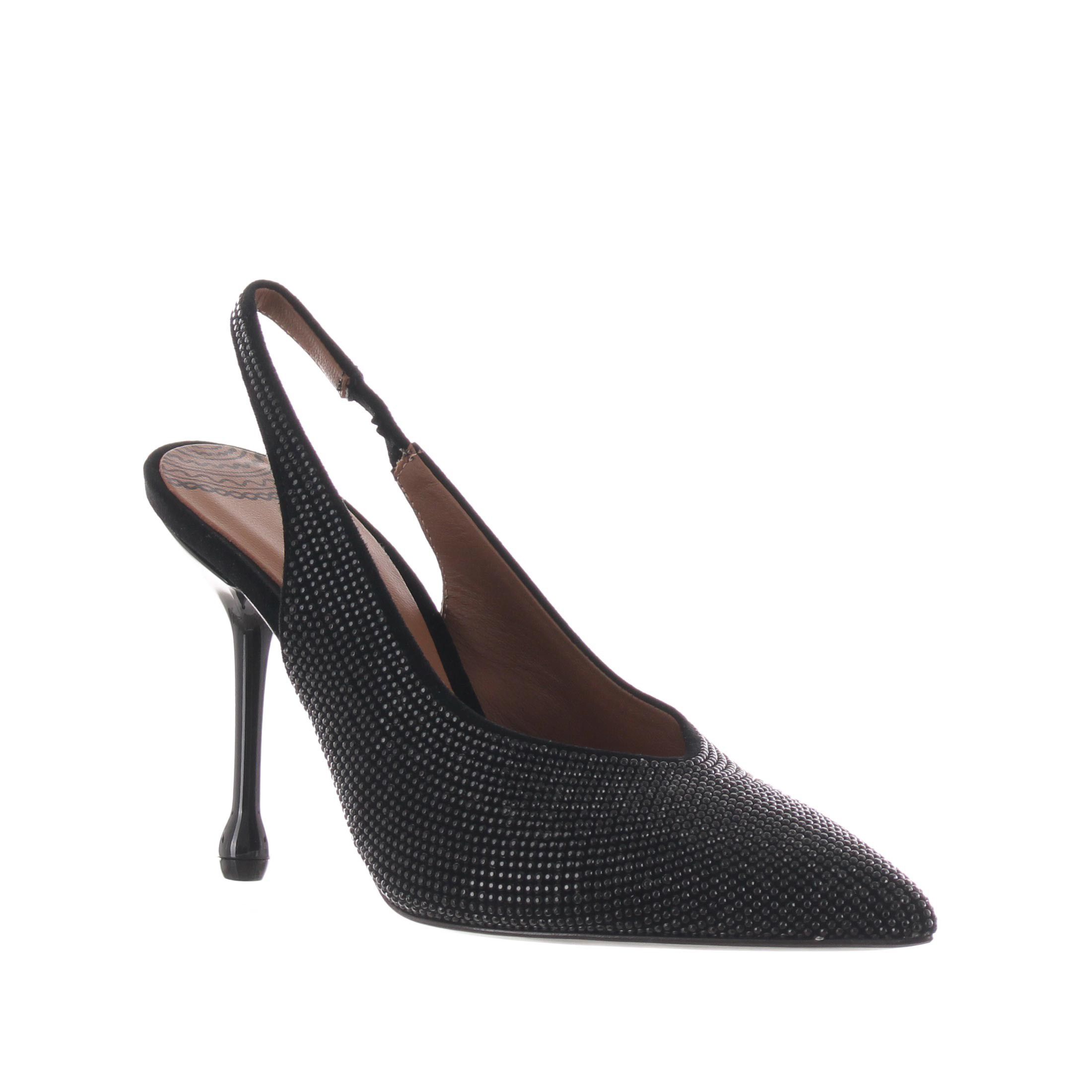 Gianni marra décolleté slingback in camoscio con borchie da donna