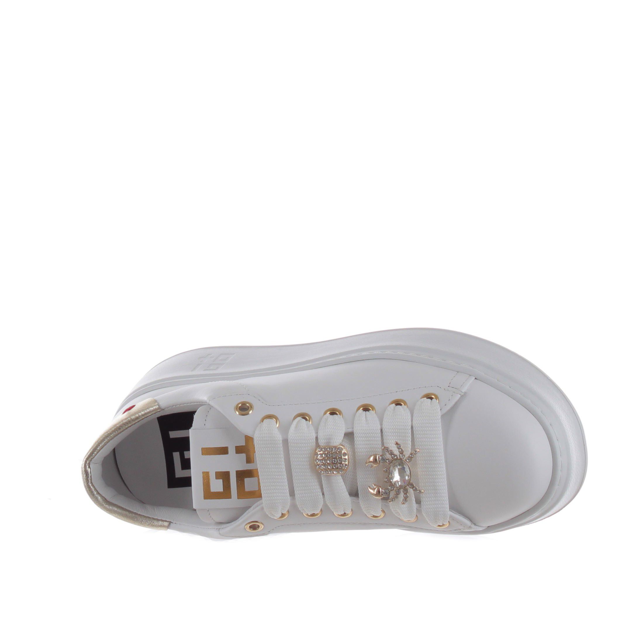 Gio+ sneaker in pelle con accessorio gioiello da donna