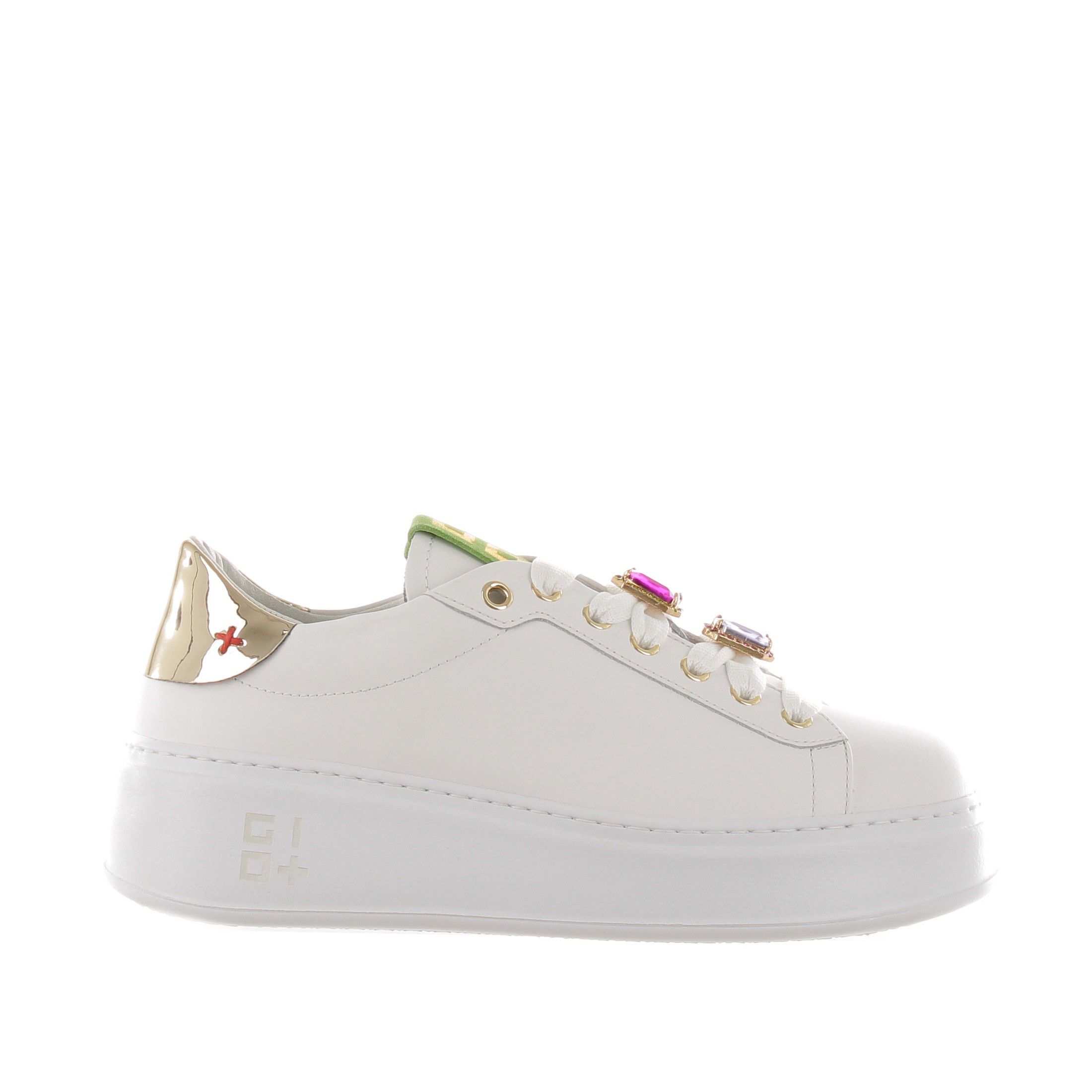 Gio+ sneaker in pelle con accessorio gioiello da donna