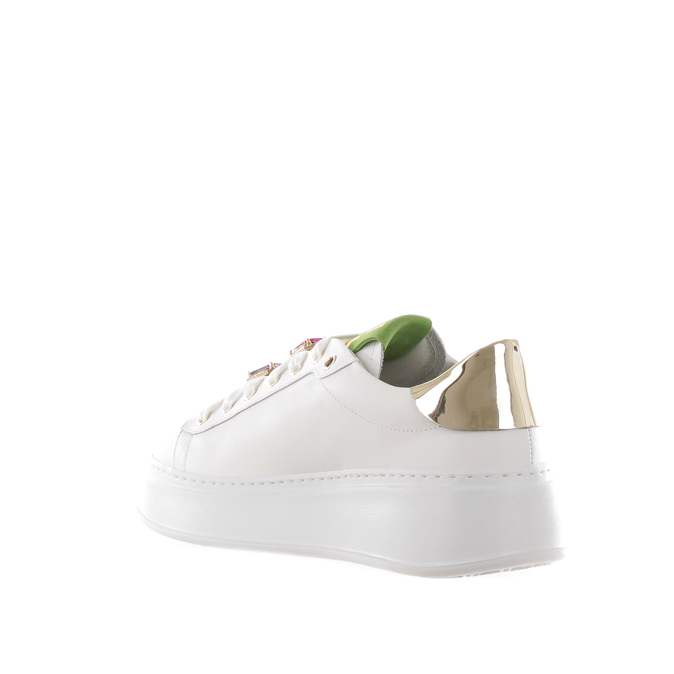 Gio+ sneaker in pelle con accessorio gioiello da donna