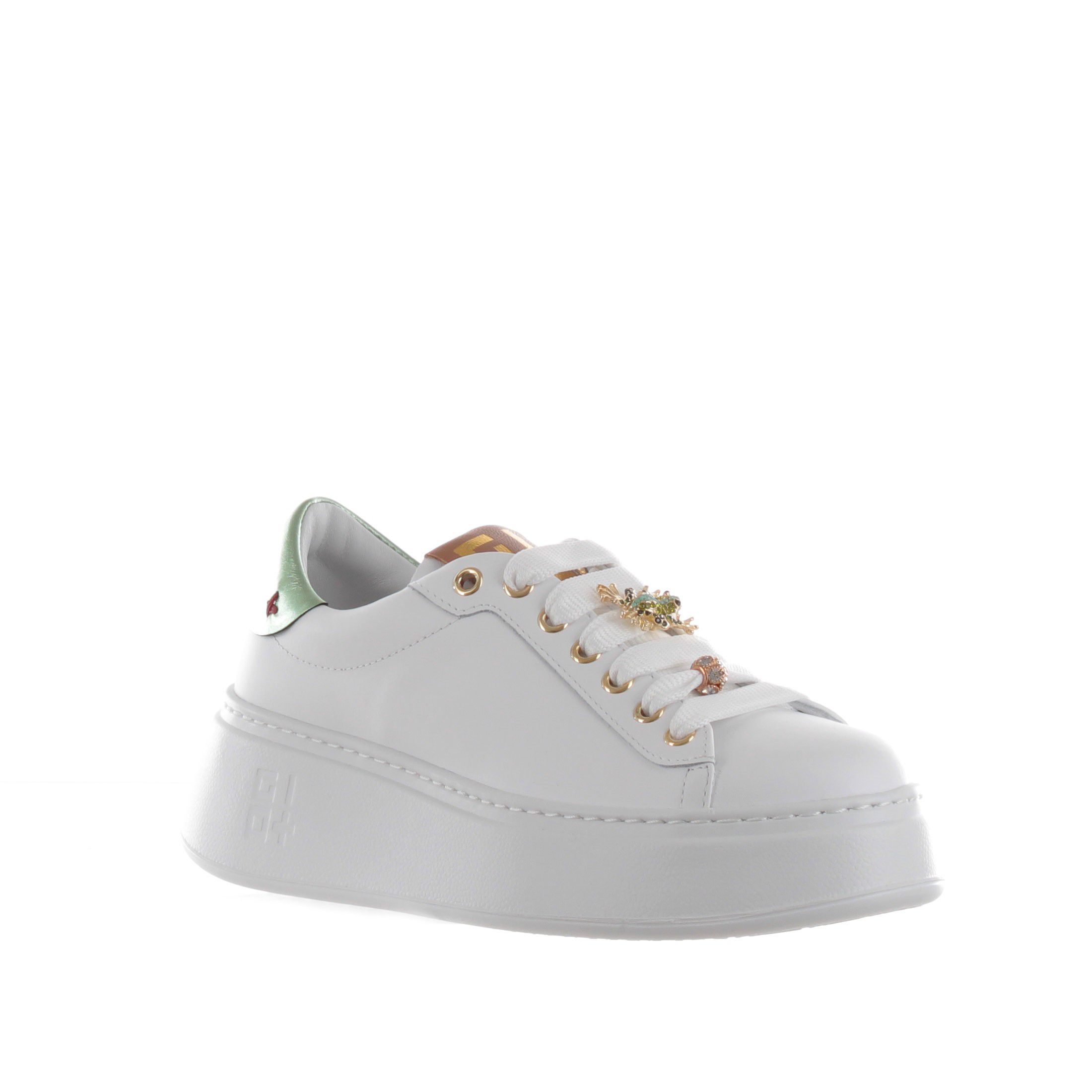 Gio+ sneaker in pelle con accessorio gioiello da donna