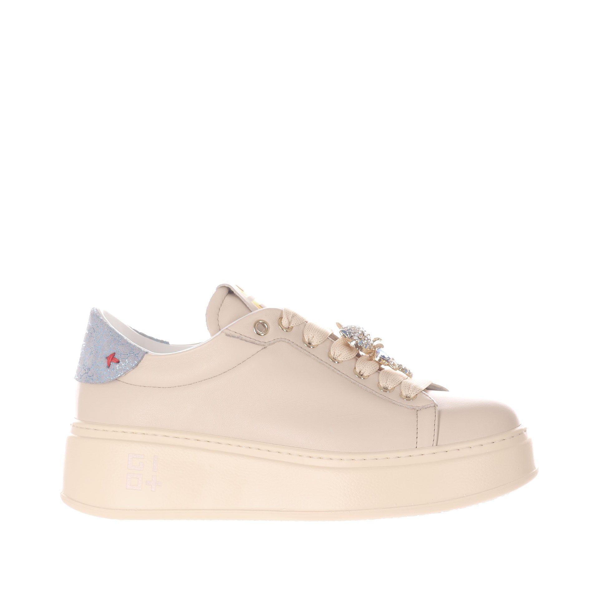 Gio+ sneaker in pelle con dettaglio gioiello da donna