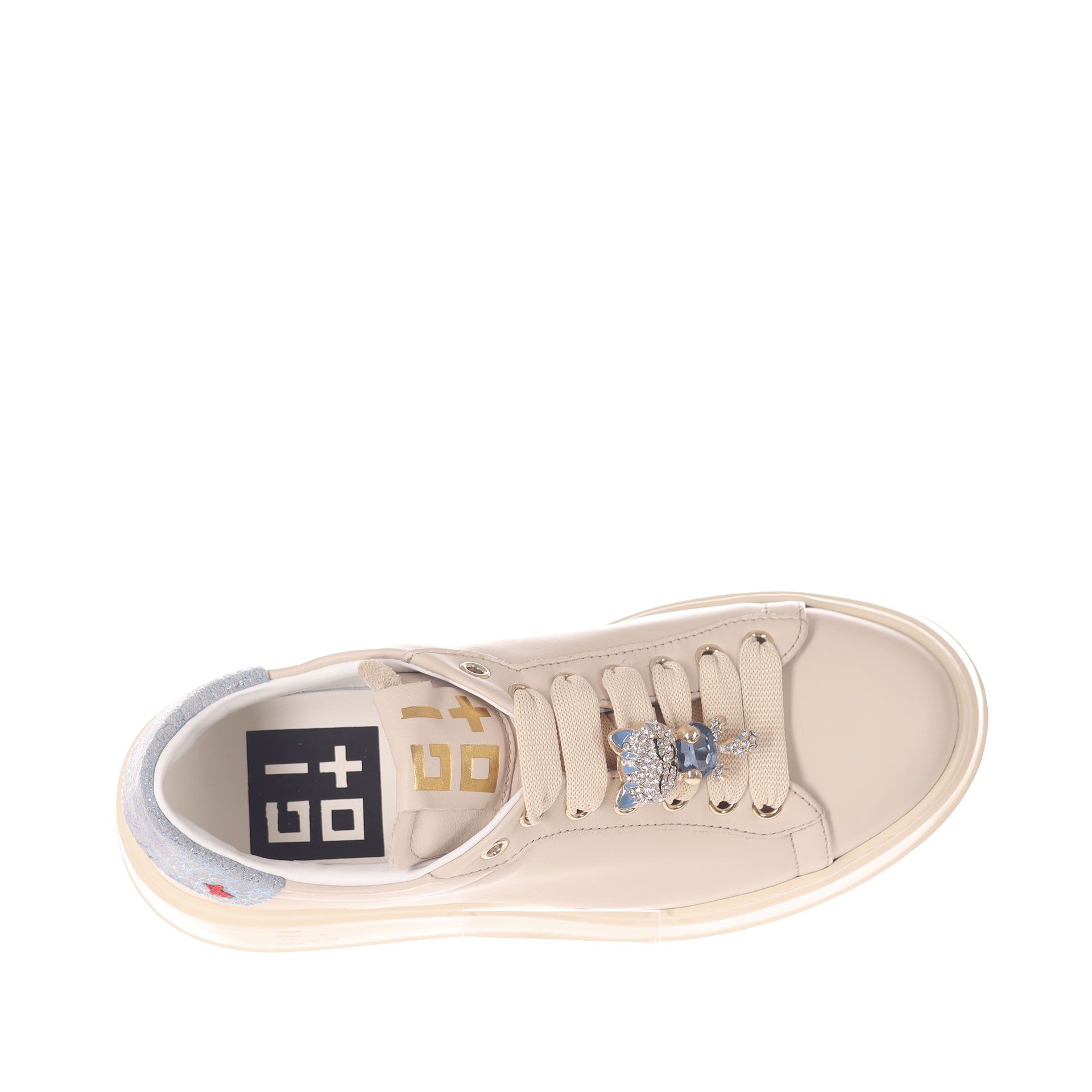 Gio+ sneaker in pelle con dettaglio gioiello da donna
