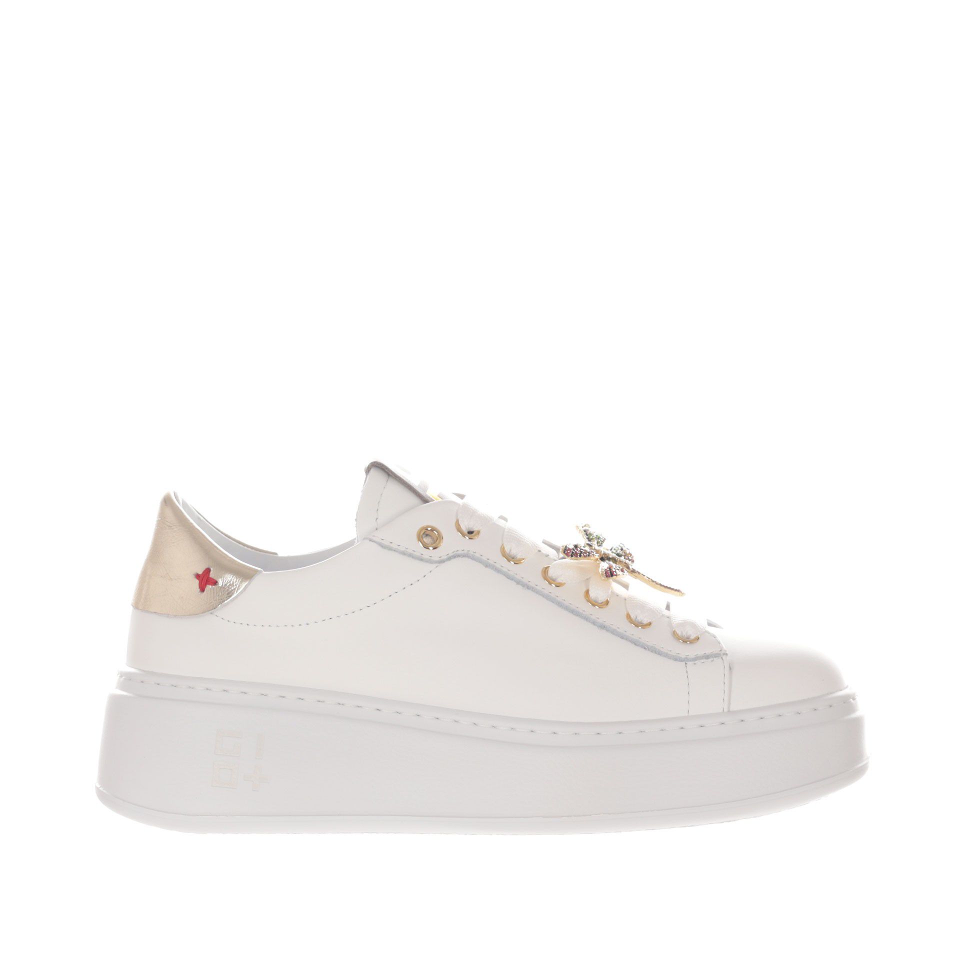 Gio+ sneaker in pelle con dettaglio gioiello da donna