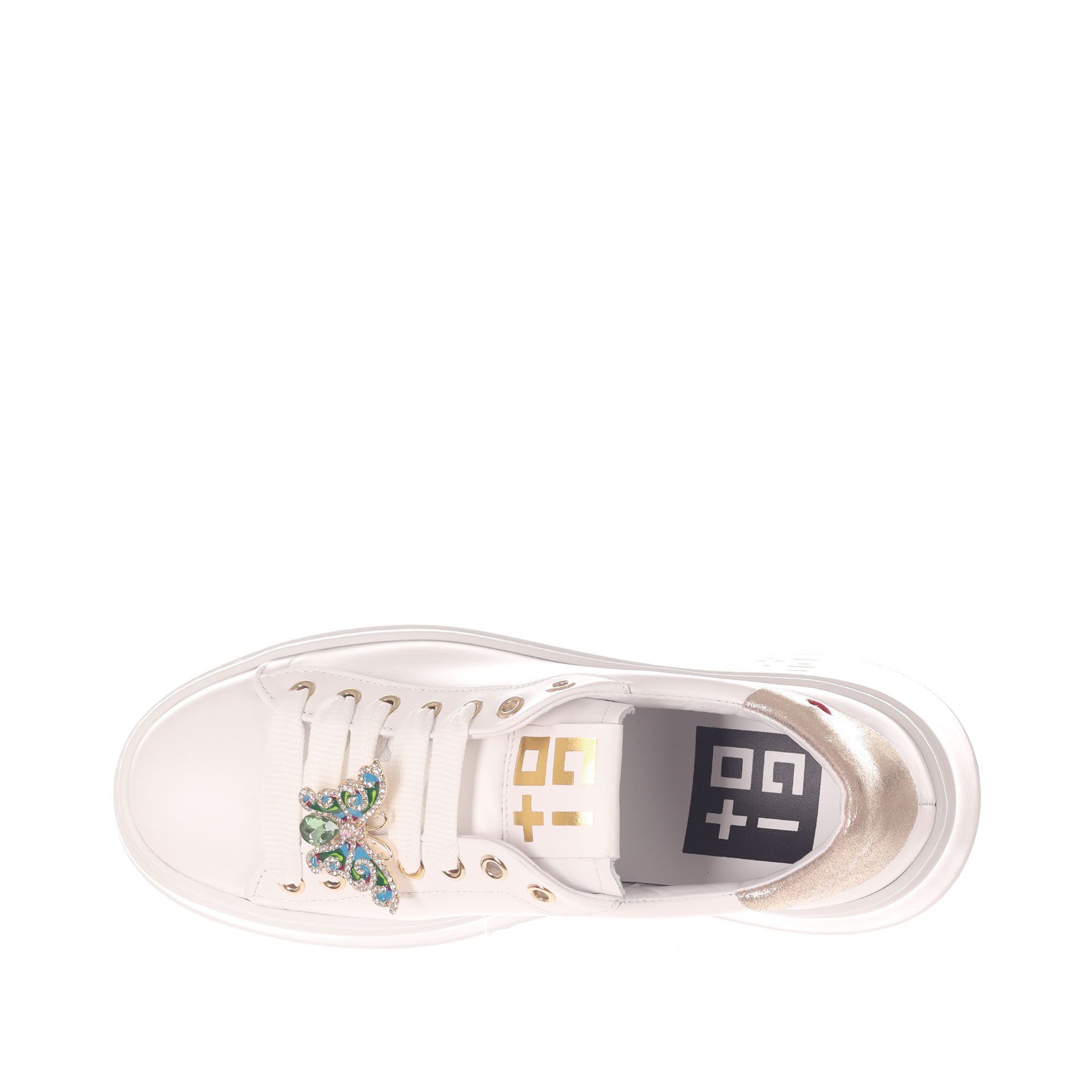 Gio+ sneaker in pelle con dettaglio gioiello da donna