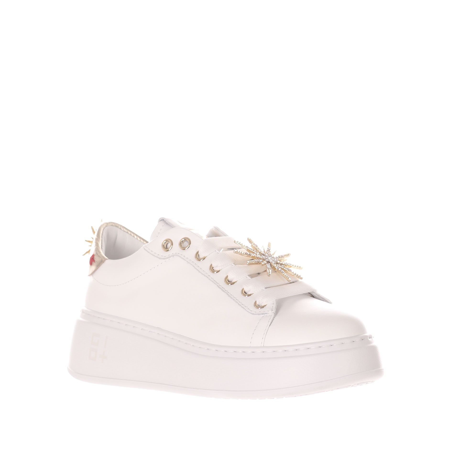 Gio+ sneaker in pelle con dettaglio gioiello da donna
